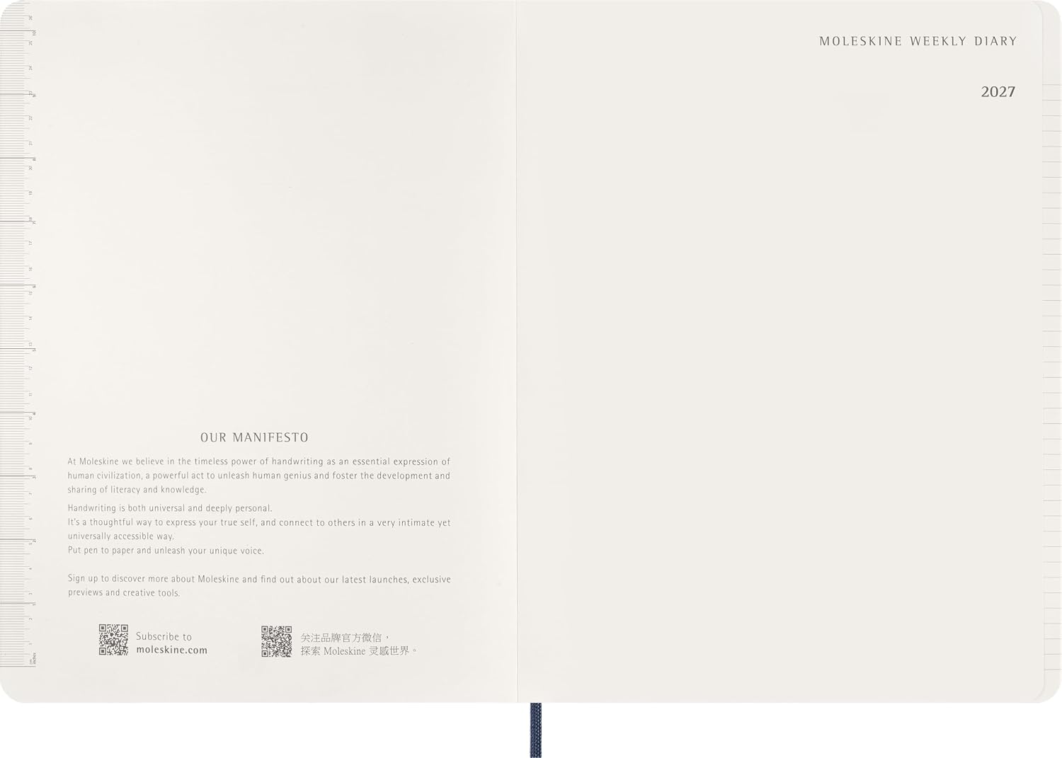 Detalle de Moleskine DSESNB2012WN7Y27 weekplanner 2026-2027, XXL, saffierblauw