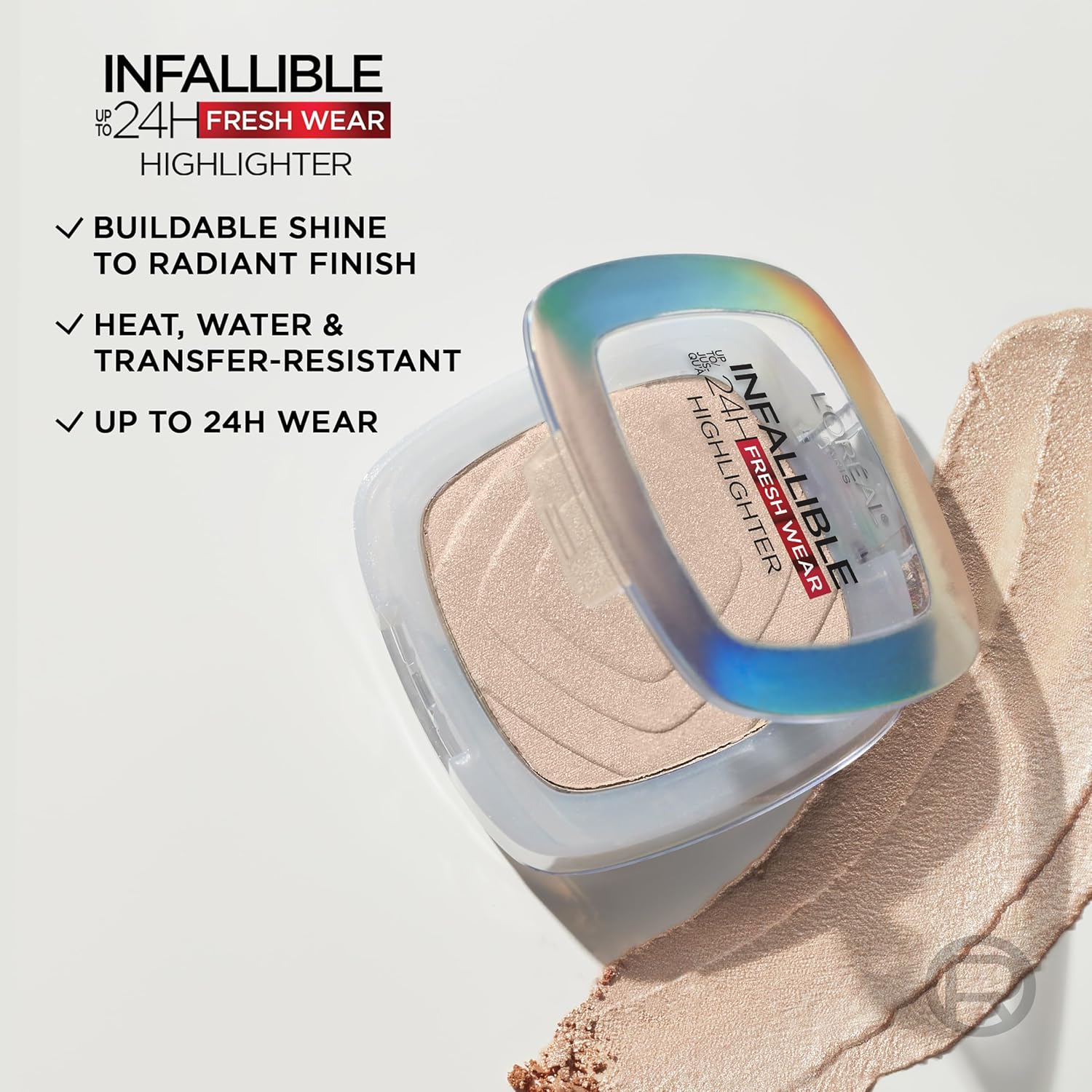 Detalle de L’Oréal Paris powder highlighter, Champagne Glow 15