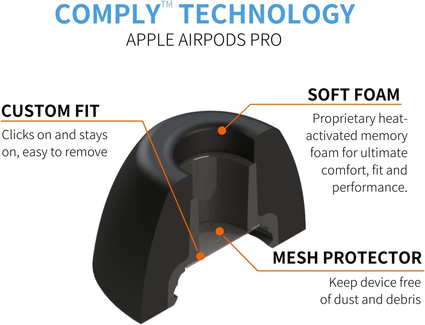 Detalle 2 de Comply Embouts mousse pour AirPods Pro 3 paires