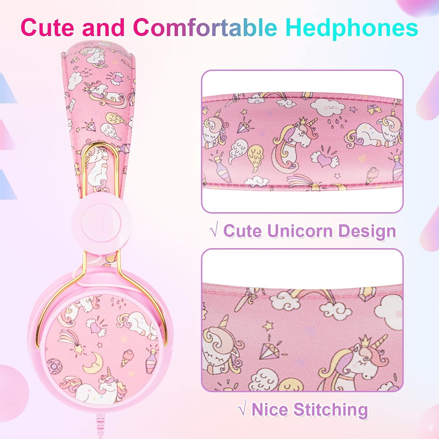 Thumbnail 4 de JYPS Kids Headphones unicorn design