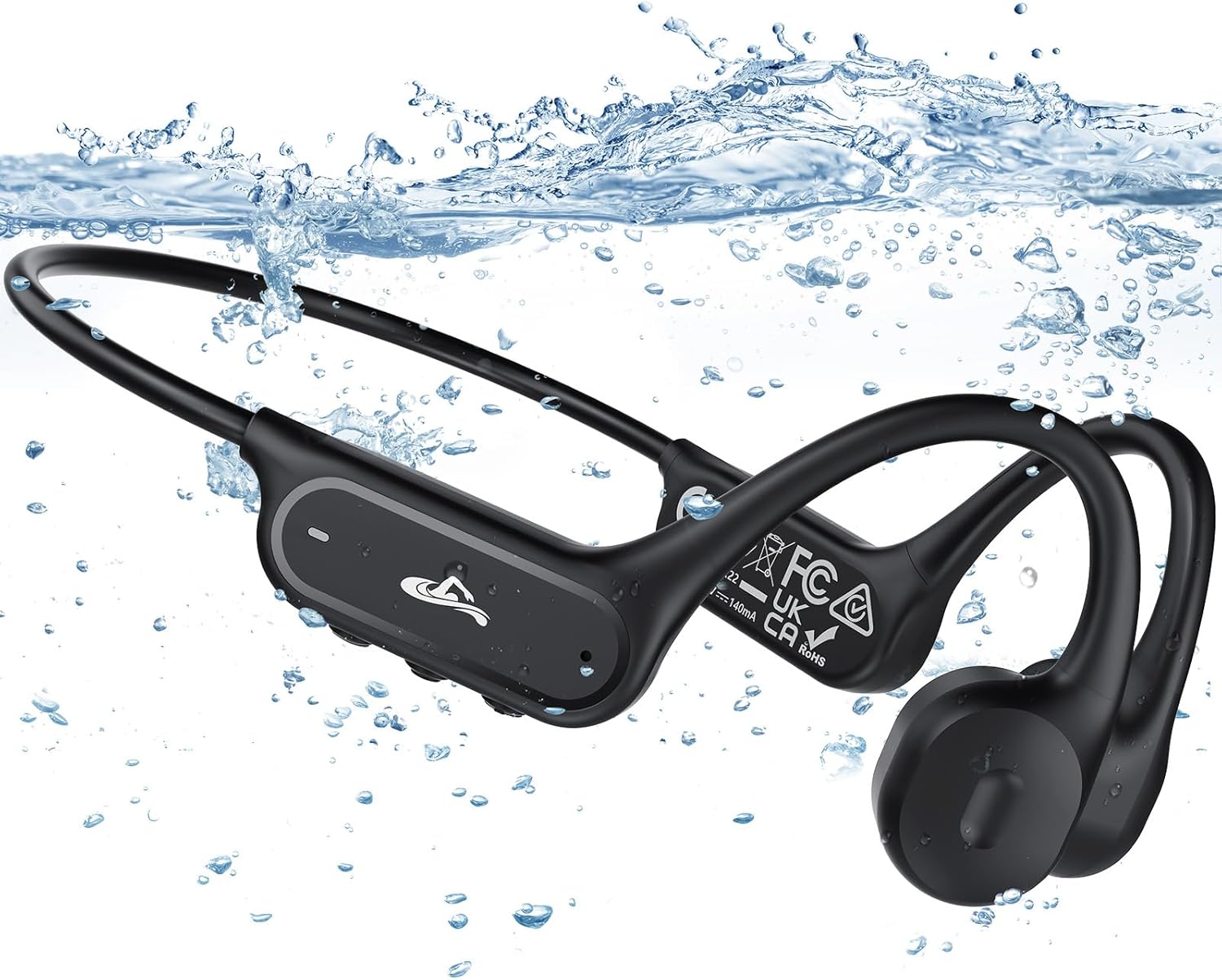 Detalle de Guudsoud Casque Conduction Osseuse avec Bluetooth 6.1, 32 Go MP3 et IP68 — Écouteurs sans Fil pour Natation et Sport