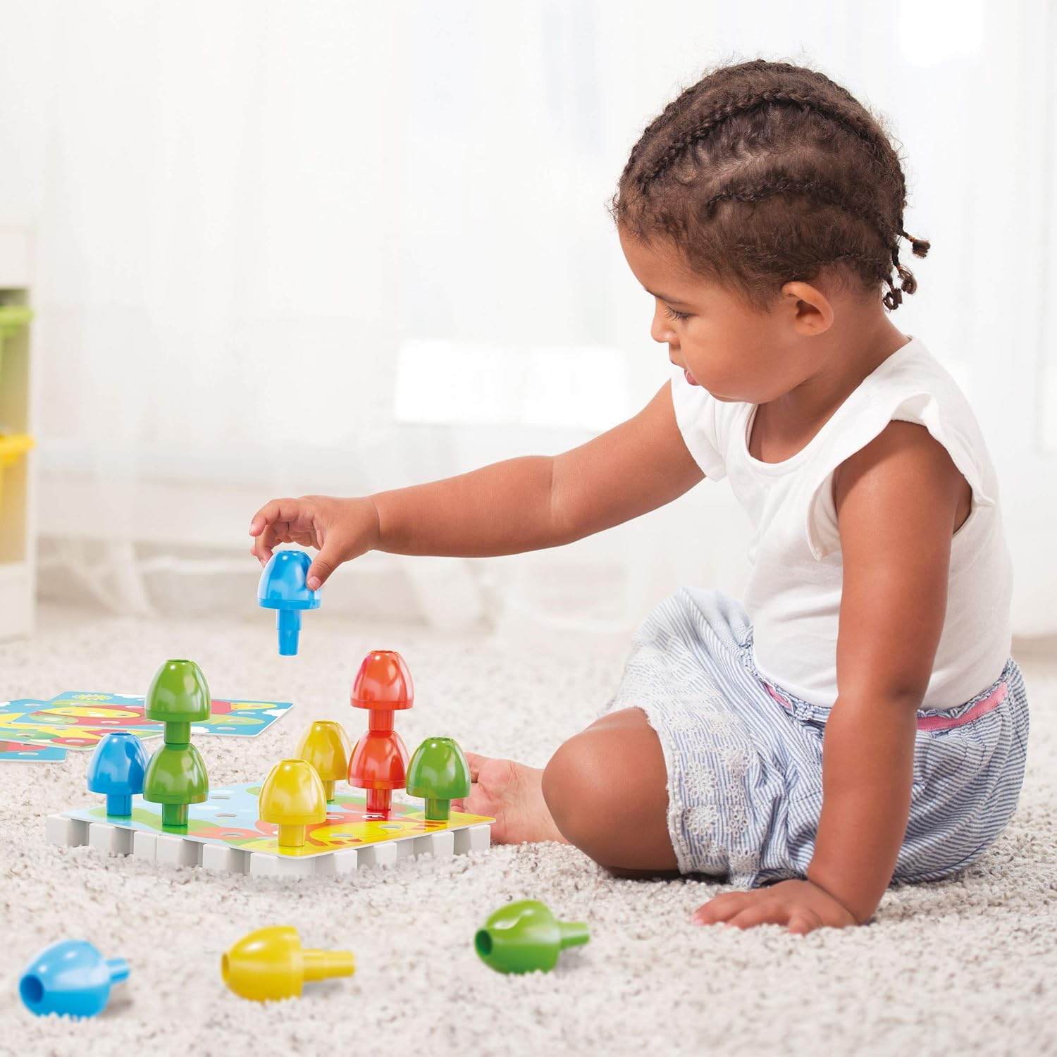 Detalle de Quercetti Jumbo Peggy, 20 pièces – Jeu de mosaïque et de construction Montessori pour enfants 2–5 ans