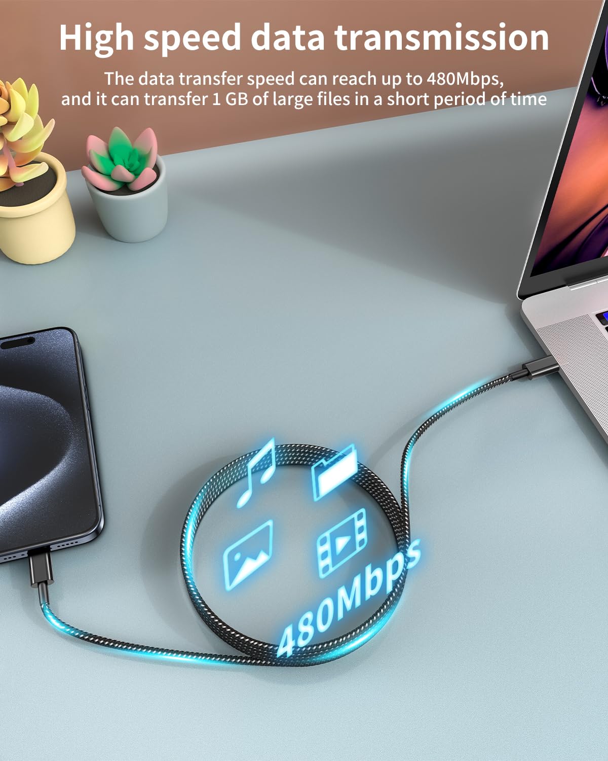 Detalle 2 de USB C cable 60W 6FT 5Pack