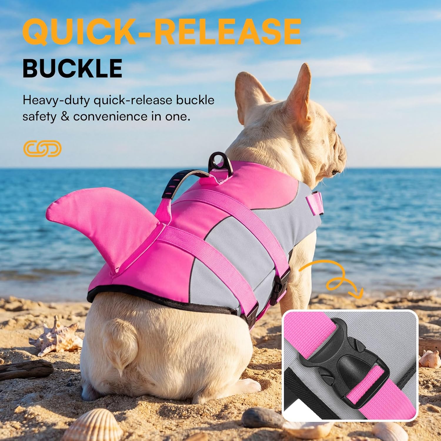 Thumbnail 4 de Queenmore Giubbotto di salvataggio per cani Ripstop Shark Gilet di sicurezza regolabile