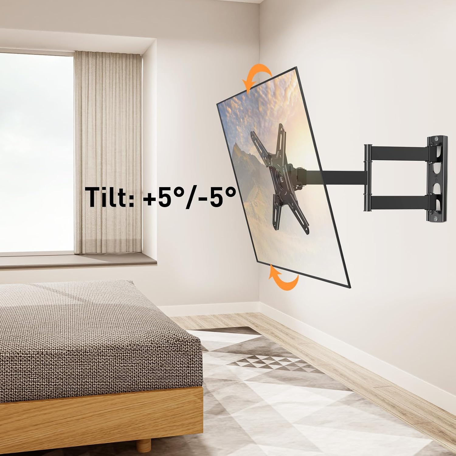 Detalle de ELIVED EV012 TV wall bracket 14–42 inch, 20 kg capacity