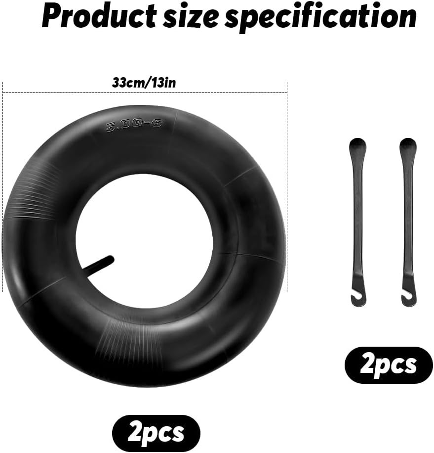 Thumbnail 6 de mizikuu 2 Pack Wheelbarrow Inner Tube 13 x 5.00-6 with TR13 Valve – Heavy Duty Replacement