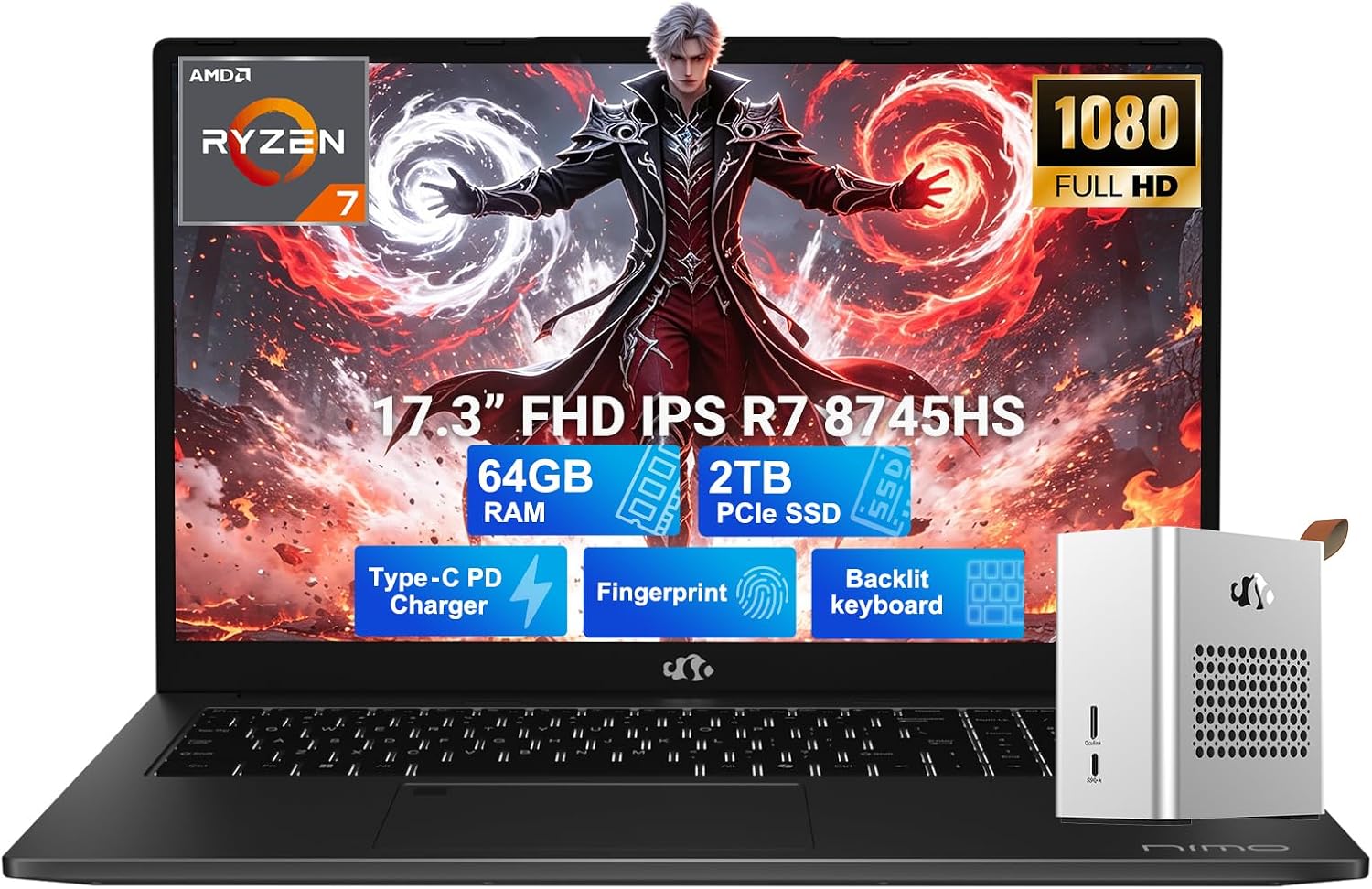 Detalle de NIMO Gaming Laptop 17.3-inch