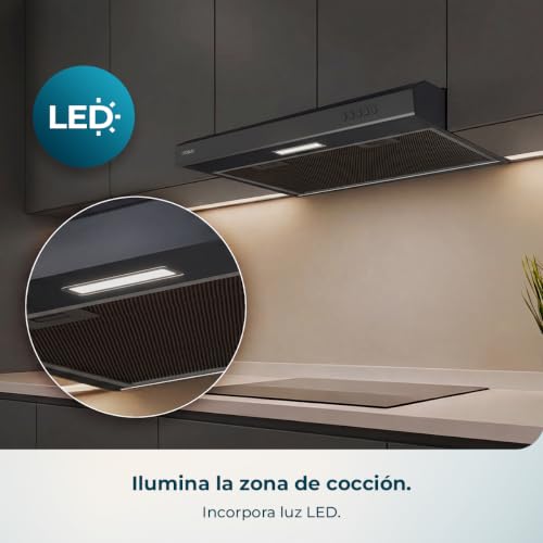 Thumbnail 6 de Cecotec Bolero Flux CM 602100 Black A, campana extractora de 60 cm con motor BLDC y LED