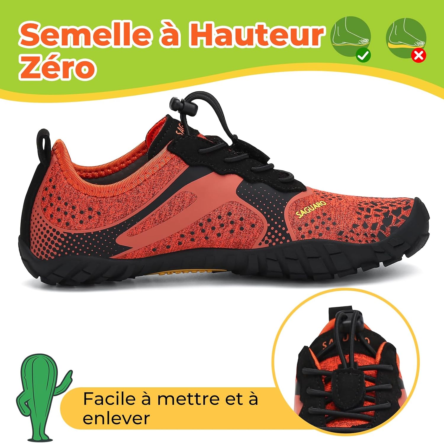 Detalle 2 de SAGUARO Chaussures barefoot enfant 360° pliables