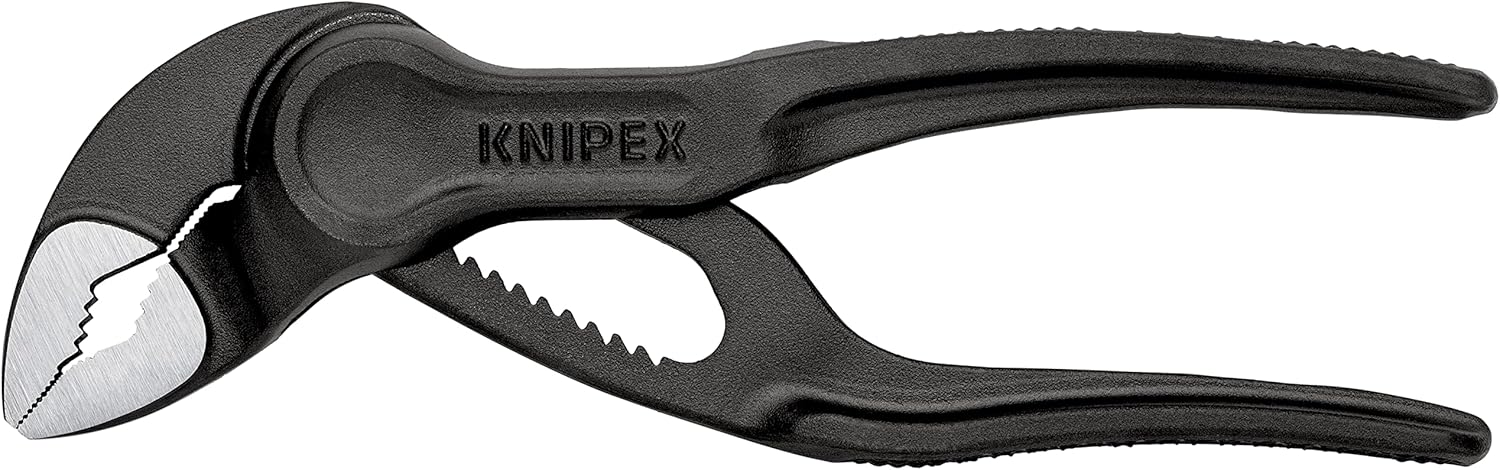 Detalle de KNIPEX Cobra 8700-100BK 手のひらサイズのウォーターポンププライヤー、横すじ入りつかみ面