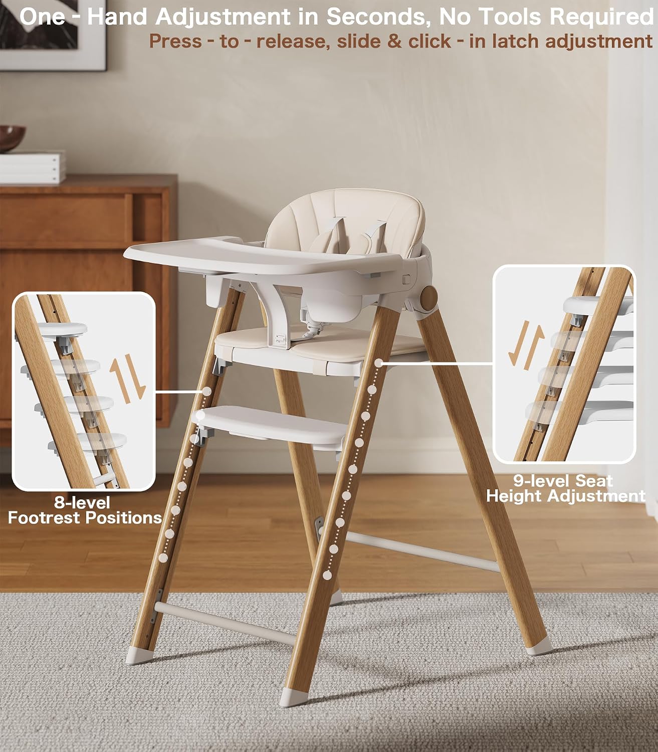 Thumbnail 6 de Cochymi 5-in-1 Convertible High Chair with Toddler Tower, Foldable Design