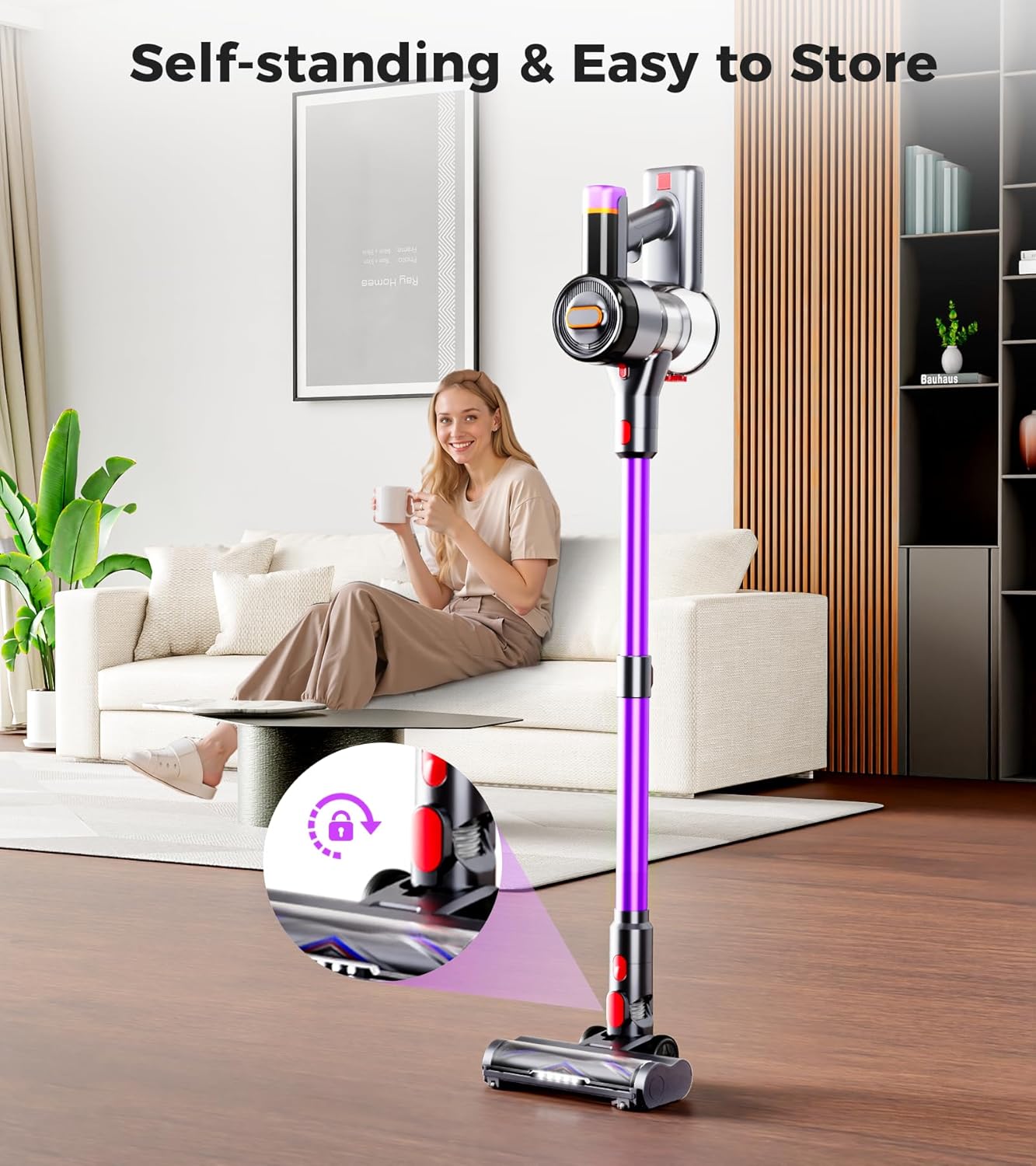 Thumbnail 5 de Feetis Cordless Vacuum Cleaner: 550W Power, 45KPa, 60-Min Runtime with LED Display