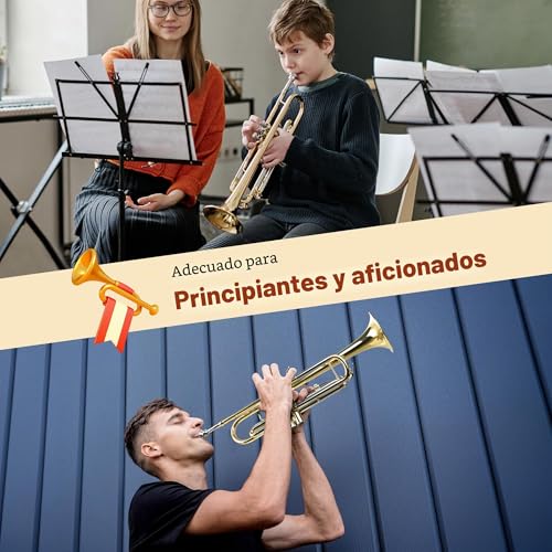 Detalle 2 de CAHAYA Trompeta Sib con boquilla 7C y estuche: kit completo para principiantes y estudiantes