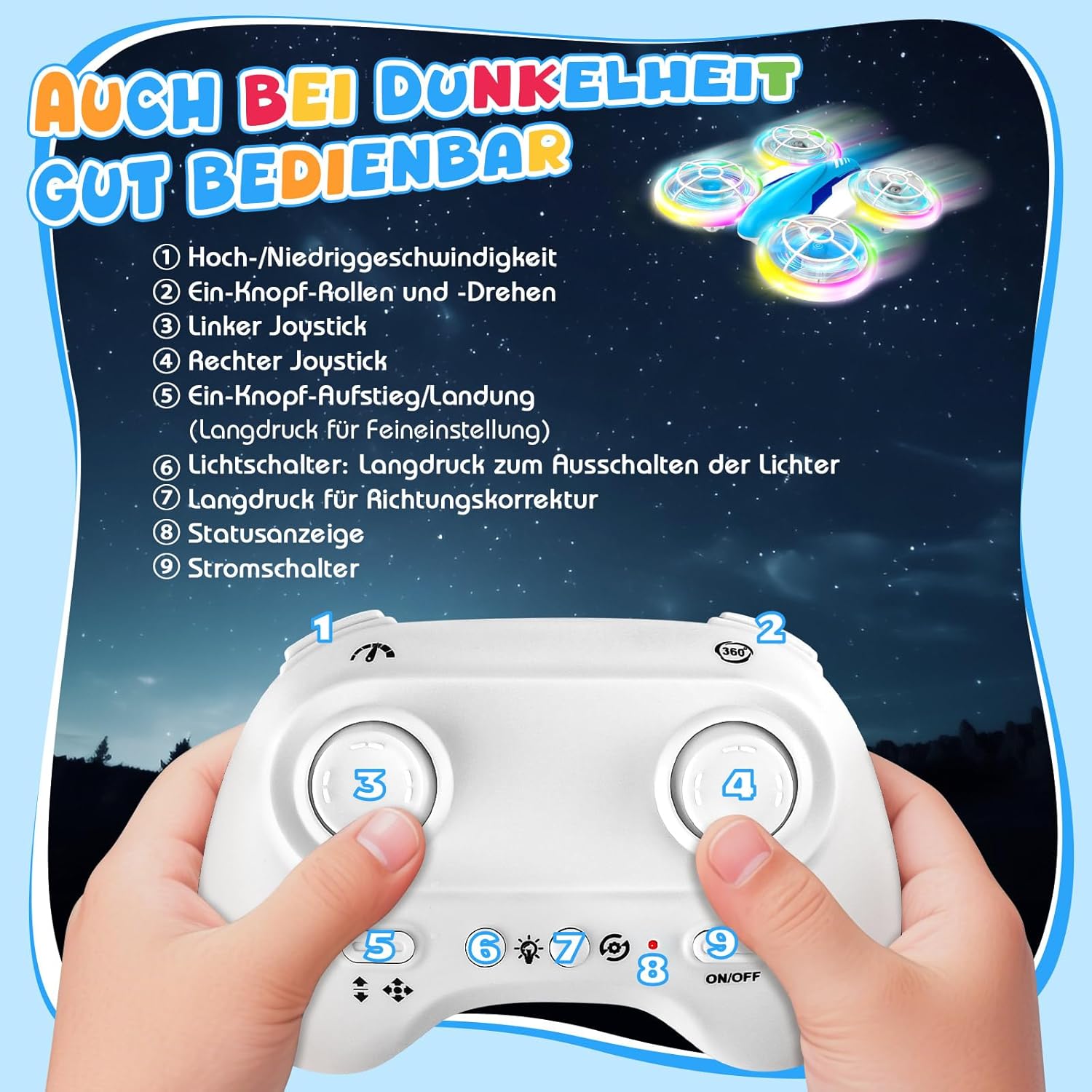 Thumbnail 5 de YIKANWEN RC Drohne 3 Akkus