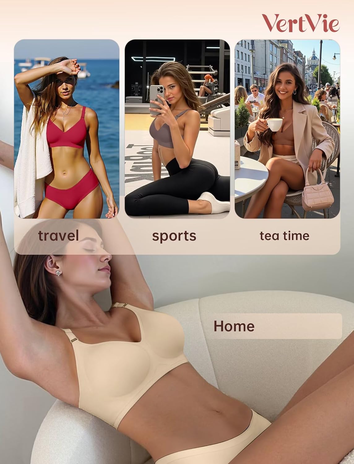 Thumbnail 5 de Vertvie Wireless Push-Up Bra full coverage