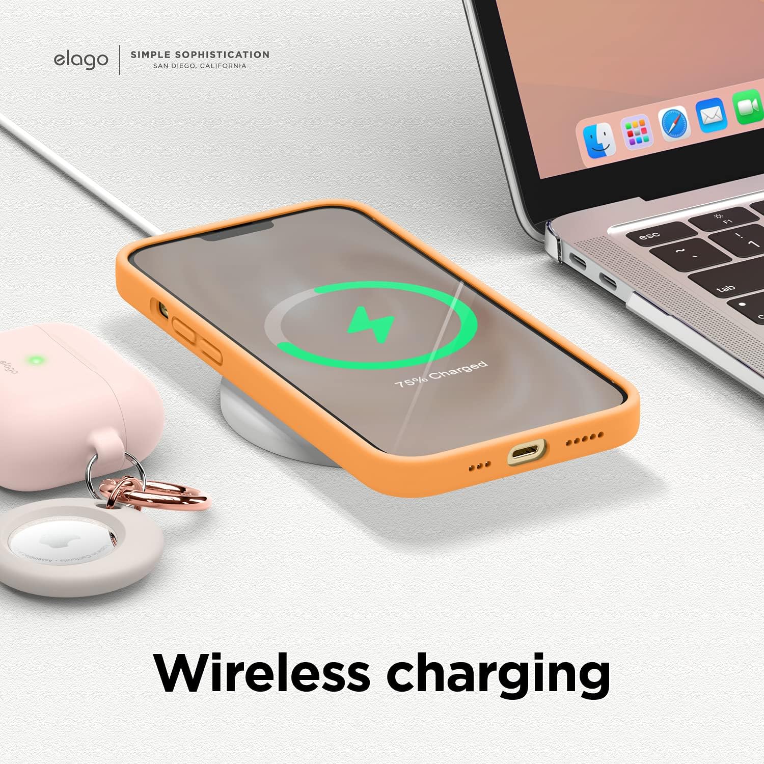 Thumbnail 6 de elago Coque Silicone Liquide Compatible iPhone 13 Pro 6,1" — Étui silicone premium antichoc à 3 structures (orange)