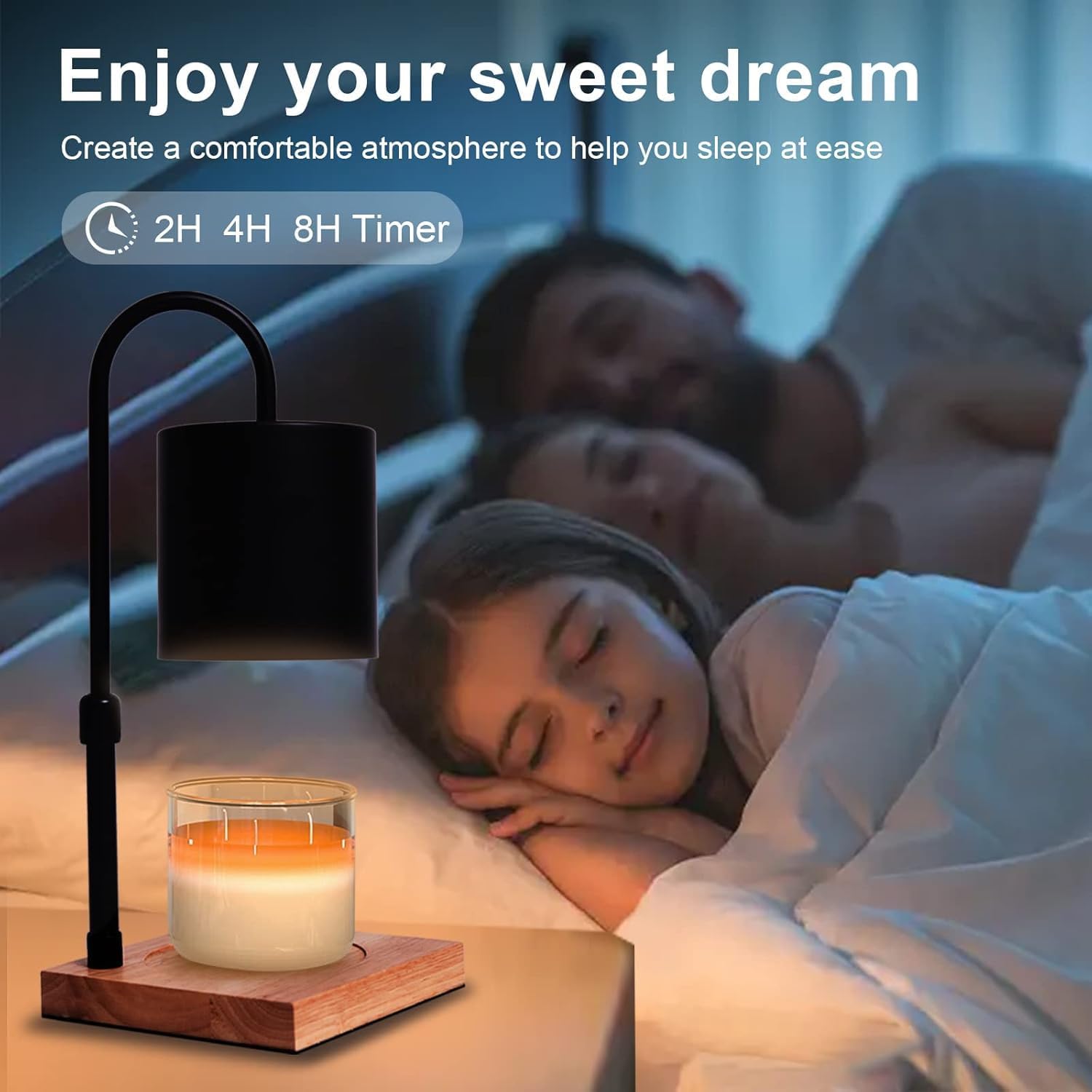 Detalle de MQFORU D03AA001-Y Candle Warmer Lamp with Timer, Dimming and Adjustable Height