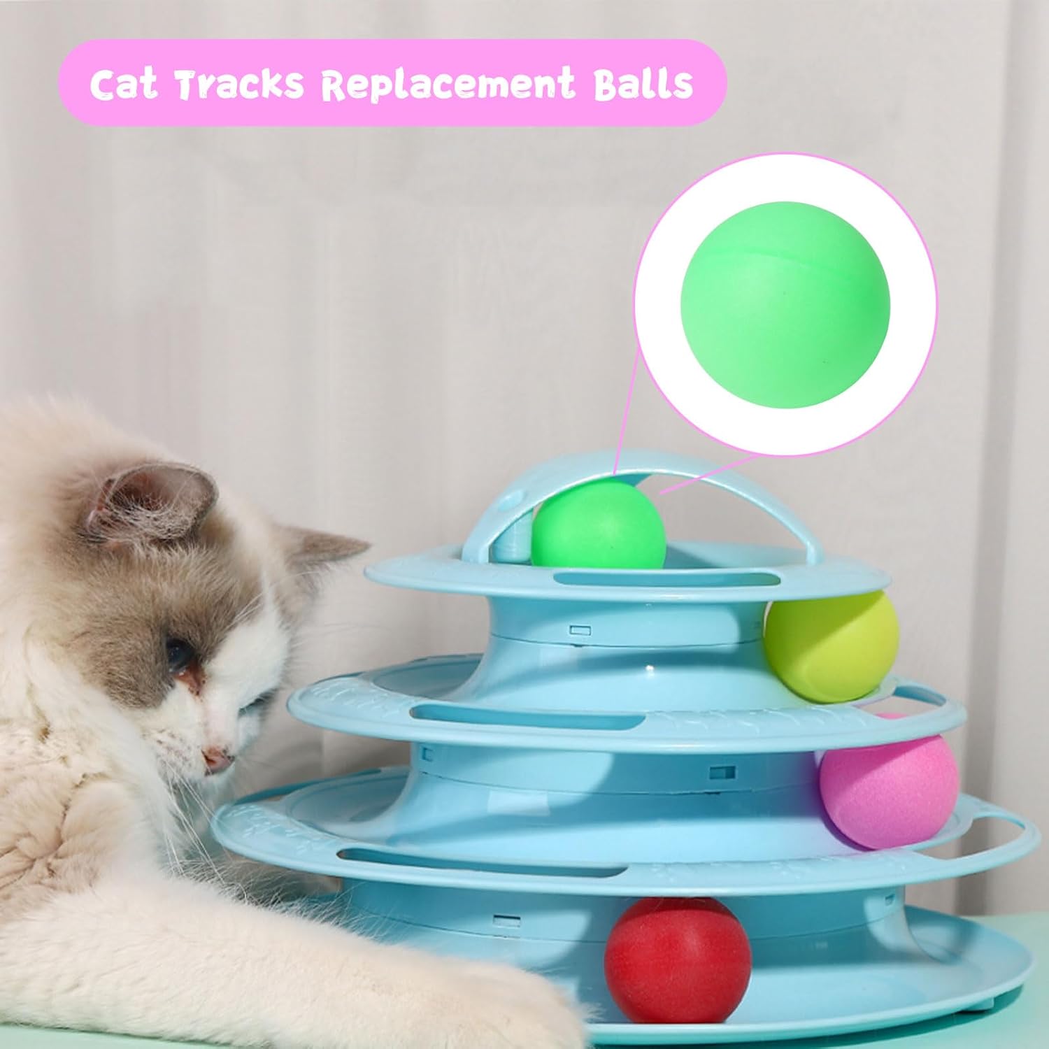 Detalle de Flashine A12 Cat Toy Set, 40 Pieces with Springs, Jingle Balls and Pom-Poms