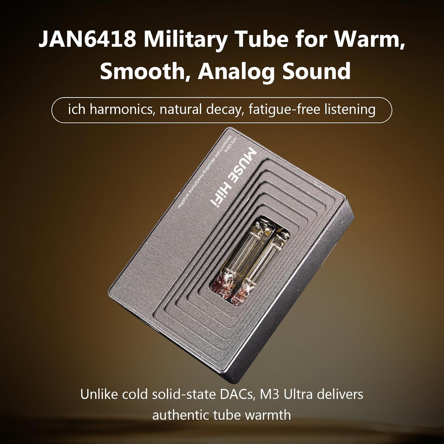 Detalle de HiFiGo MUSEHiFi M3 Ultra Portable Tube DAC Amp with JAN6418 Vacuum Tube