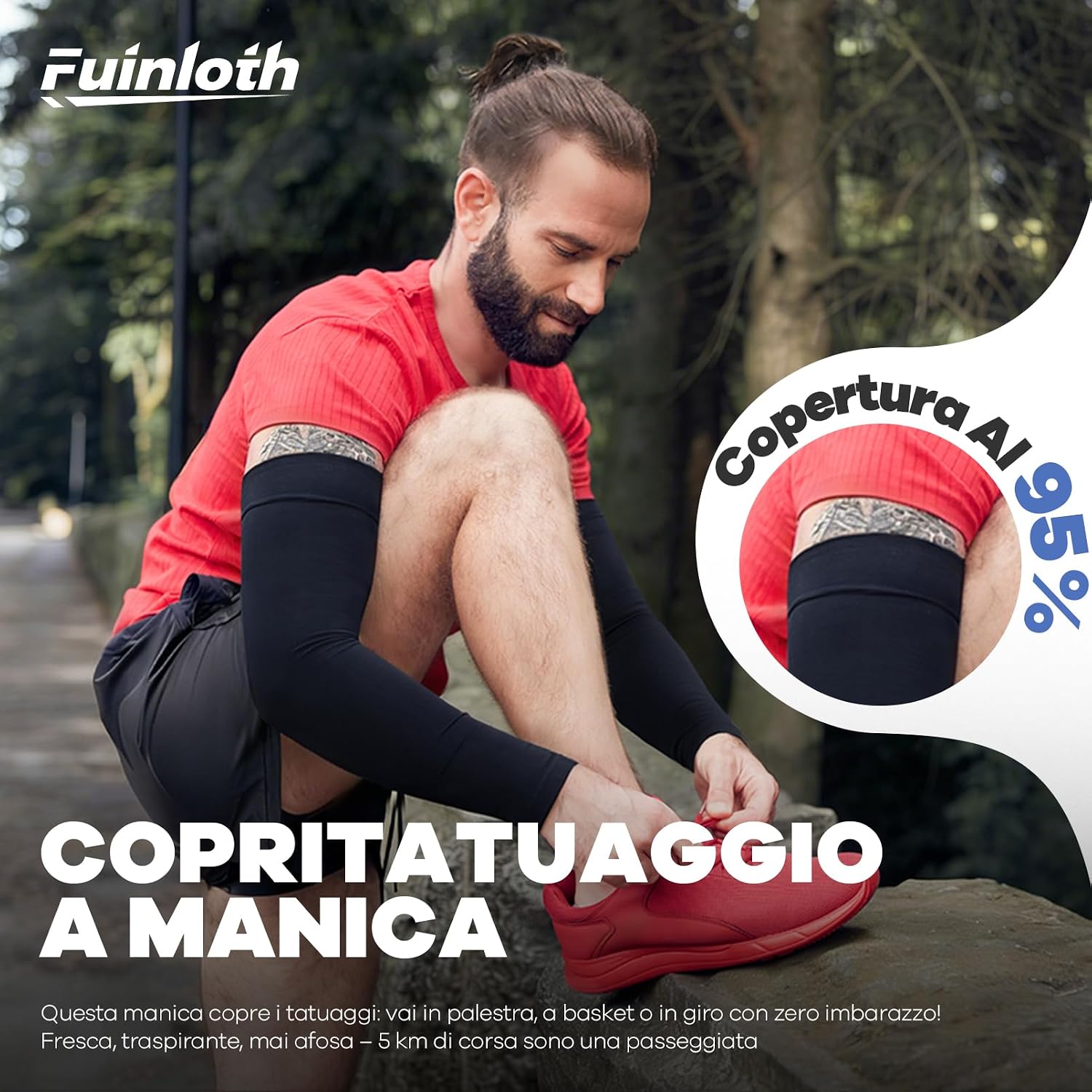 Detalle 2 de Fuínloth manicotti braccia uomo e donna per sport (padel, basket, pallavolo, running)