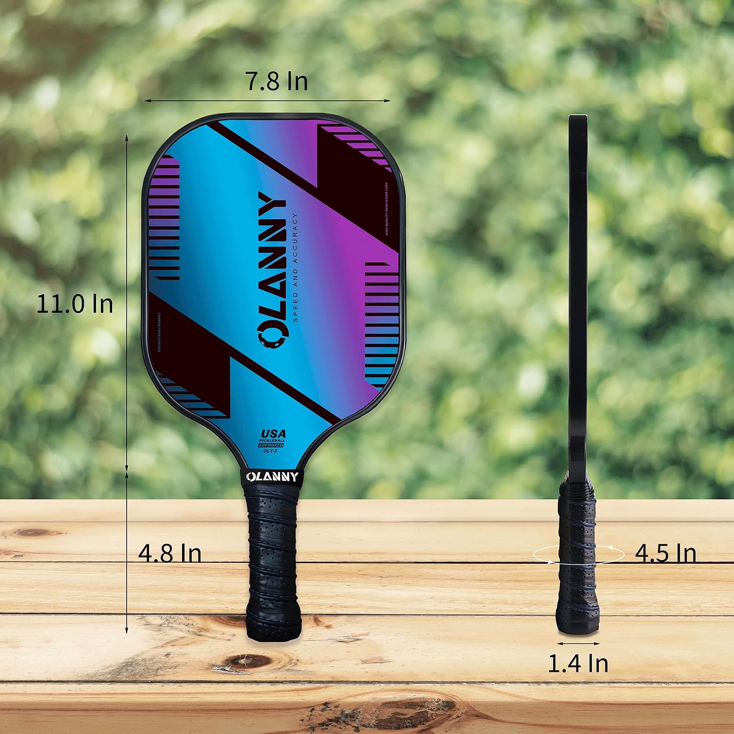 Detalle 2 de OLANNY Graphite Pickleball Paddles Set — 2-Pack