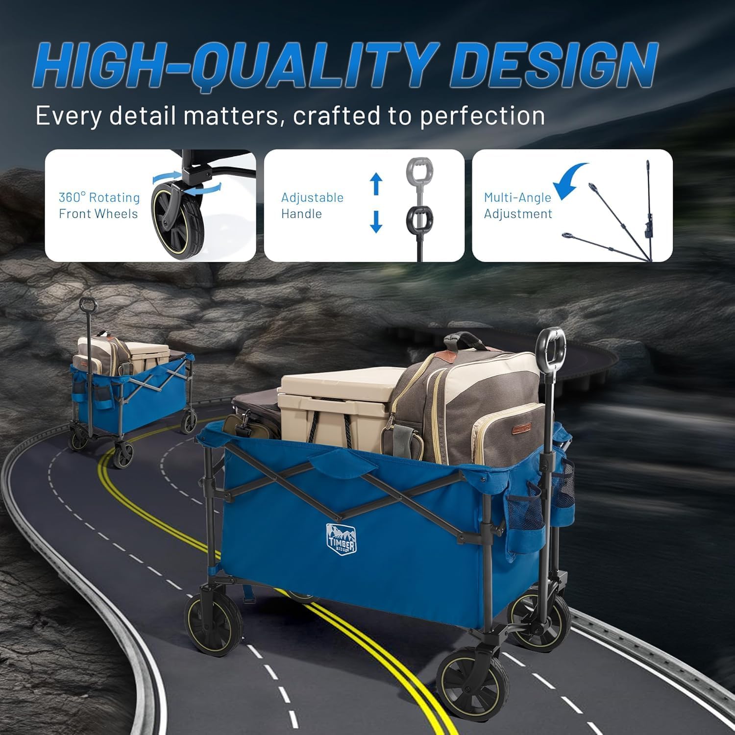 Thumbnail 6 de TIMBER RIDGE Festival Trolley on Wheels 200L: Foldable, Heavy-Duty Camping Wagon