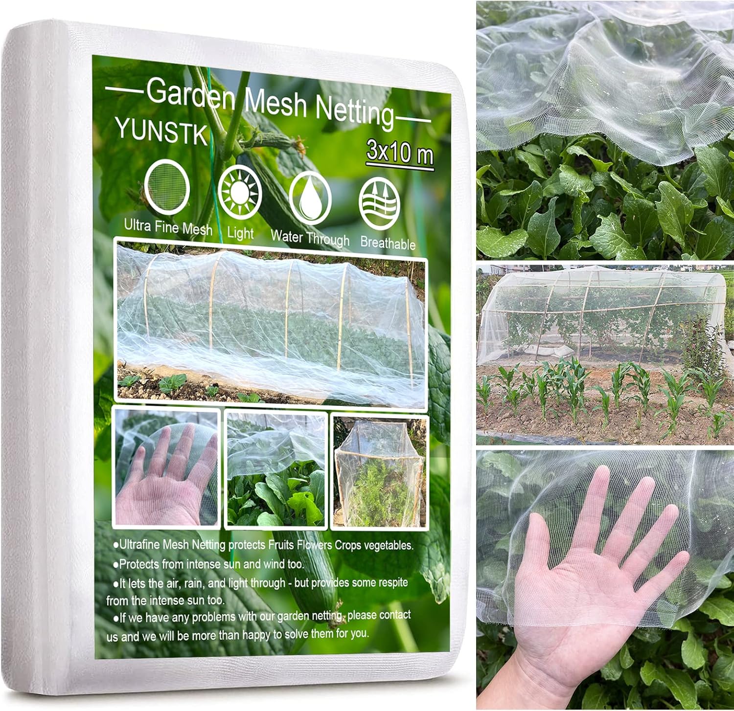 Garden insect netting 3x10m fine mesh