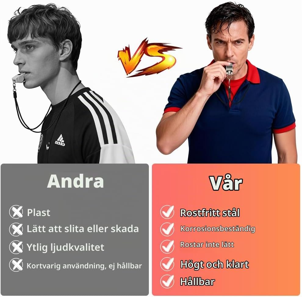 Detalle 2 de AYESY domarset med två visselpipor i rostfritt stål, kort och anteckningsbok