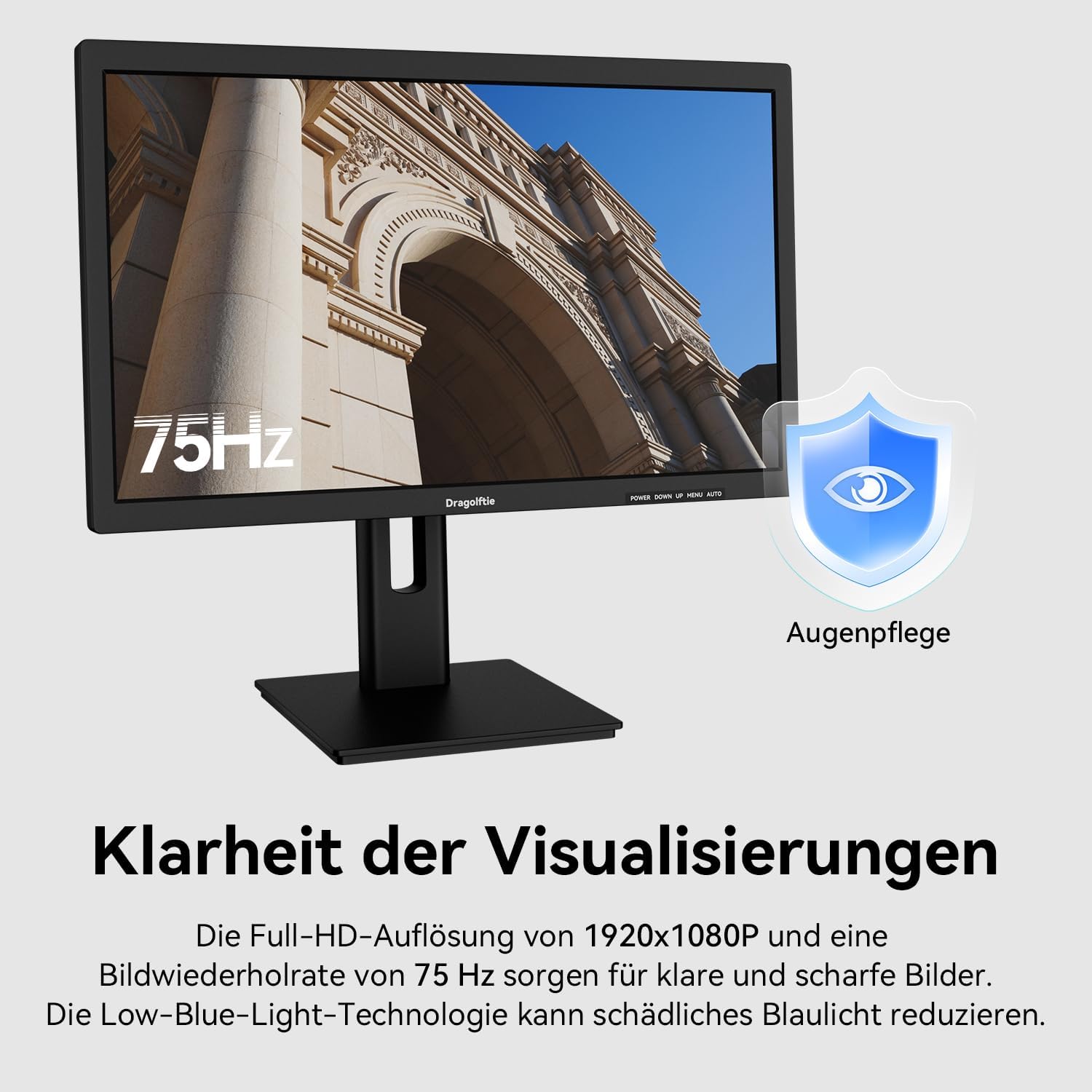 Detalle 2 de 24 Zoll Touchscreen Monitor FHD mit VA-Panel, 75 Hz, 10-Punkt-Touch – HDMI, VGA, VESA