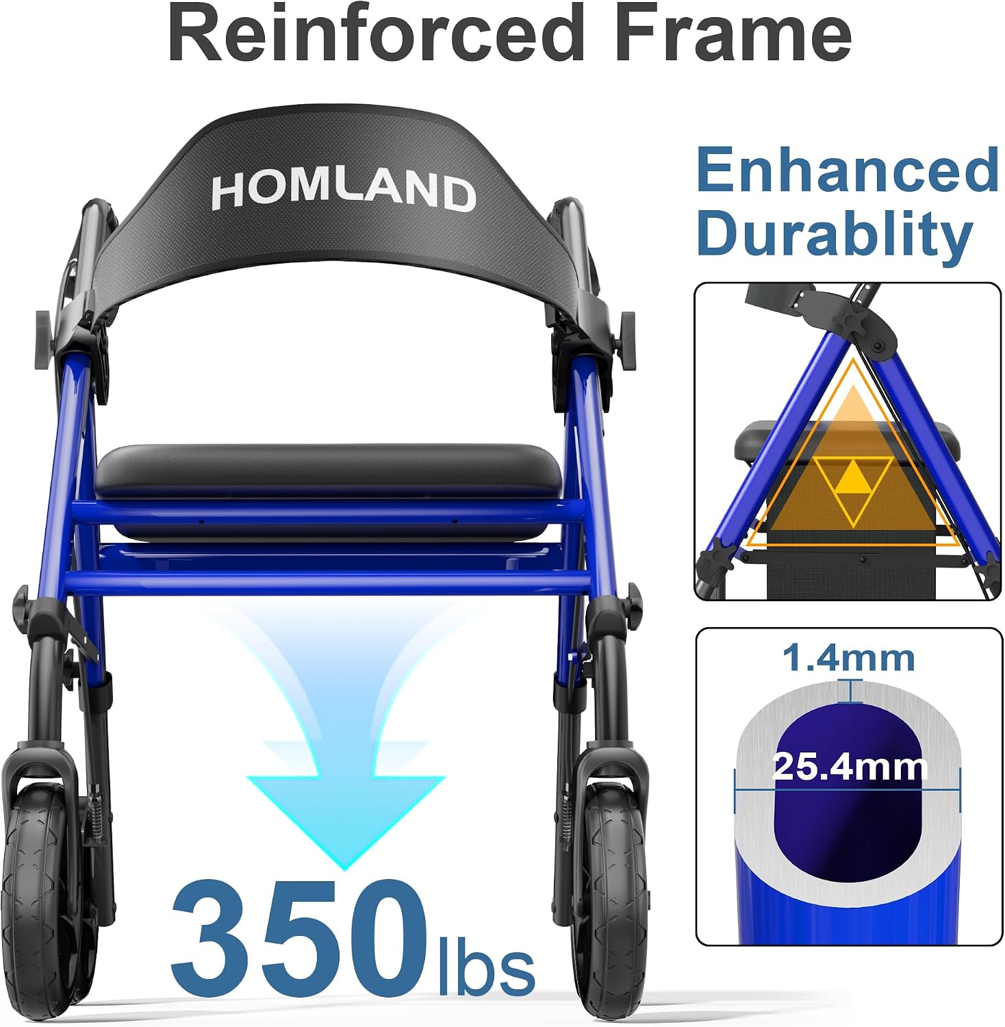 Detalle 2 de HOMLAND Rollator faltbar mit 159 kg