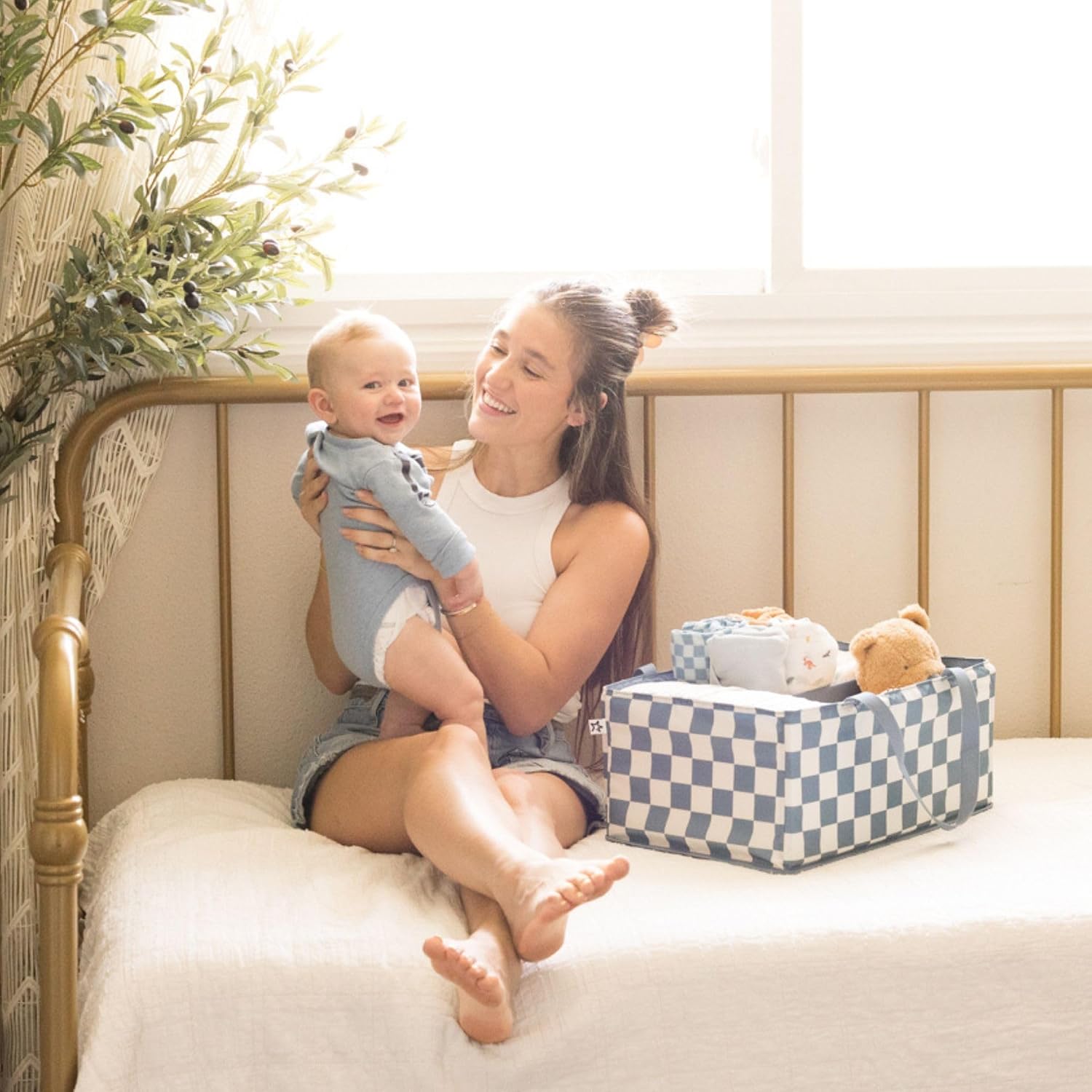 Thumbnail 6 de Tiny Twinkle CO Diaper Caddy Organizer, Foldable Waterproof Polyester, Blue Checkers