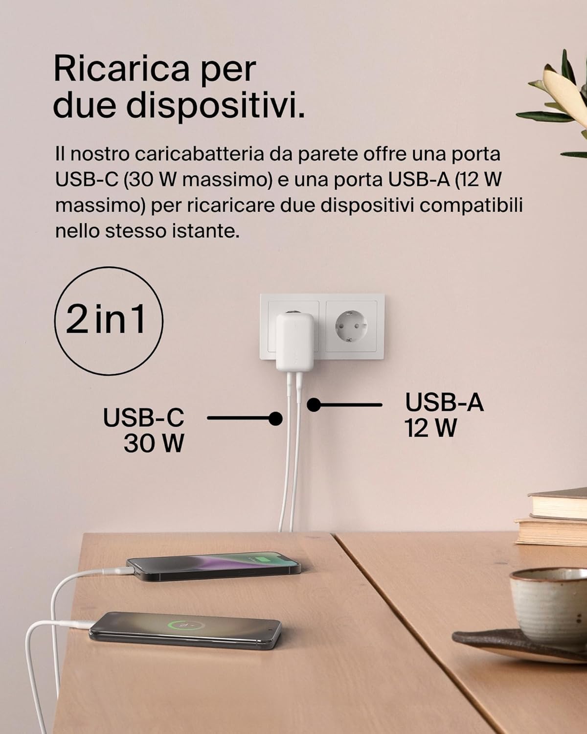 Thumbnail 2 de Belkin BoostCharge doppio 42 W USB da parete