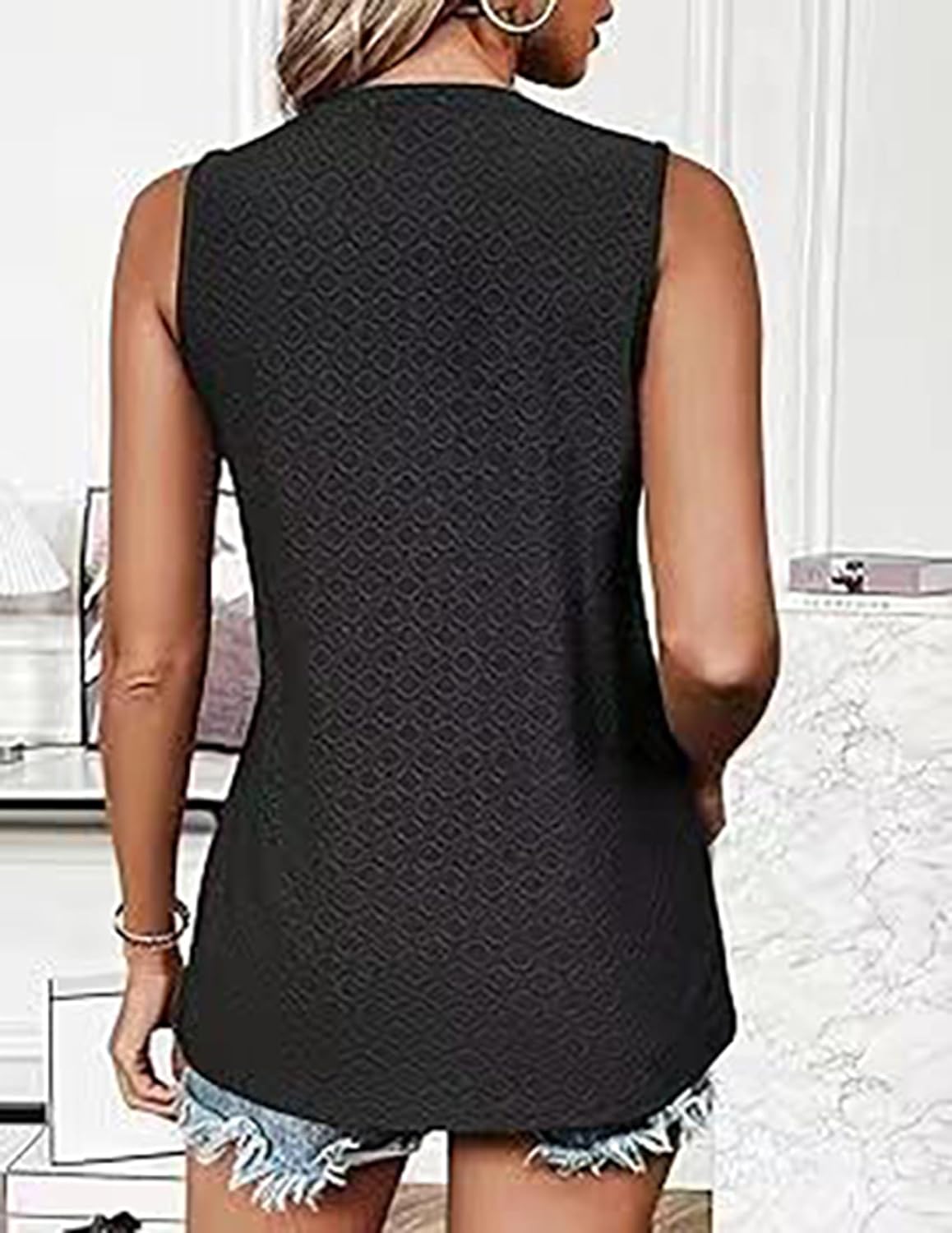 Detalle 2 de BAISHENGGT Tanktop Damen Rundhals Ärmellos