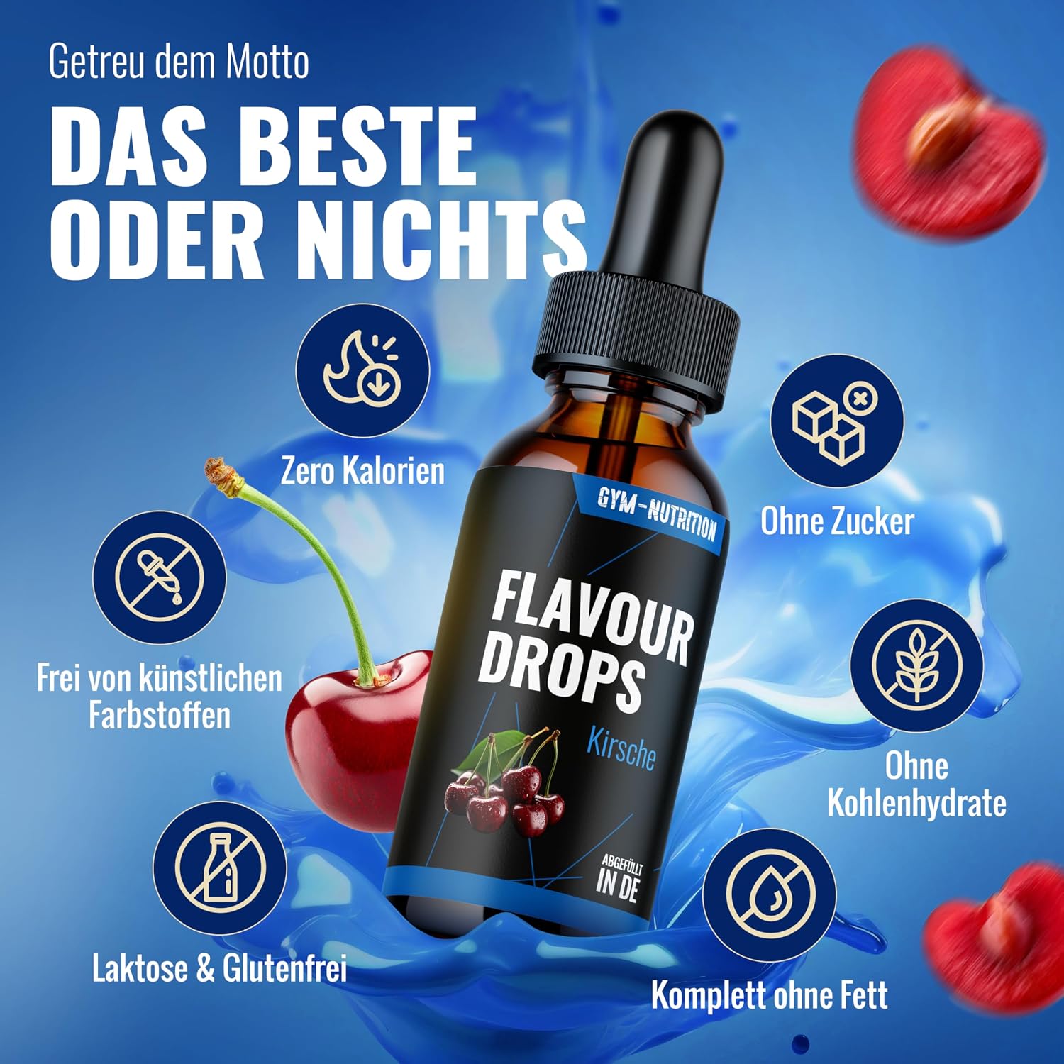Detalle 2 de Gym Nutrition Flavour Drops Zuckerfrei Kirsche