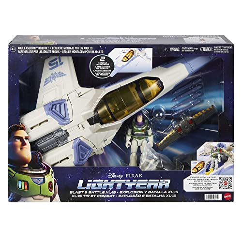 Thumbnail 5 de Mattel HJJ84 Buzz Lightyear figura XL-15 con nave y lanzadores