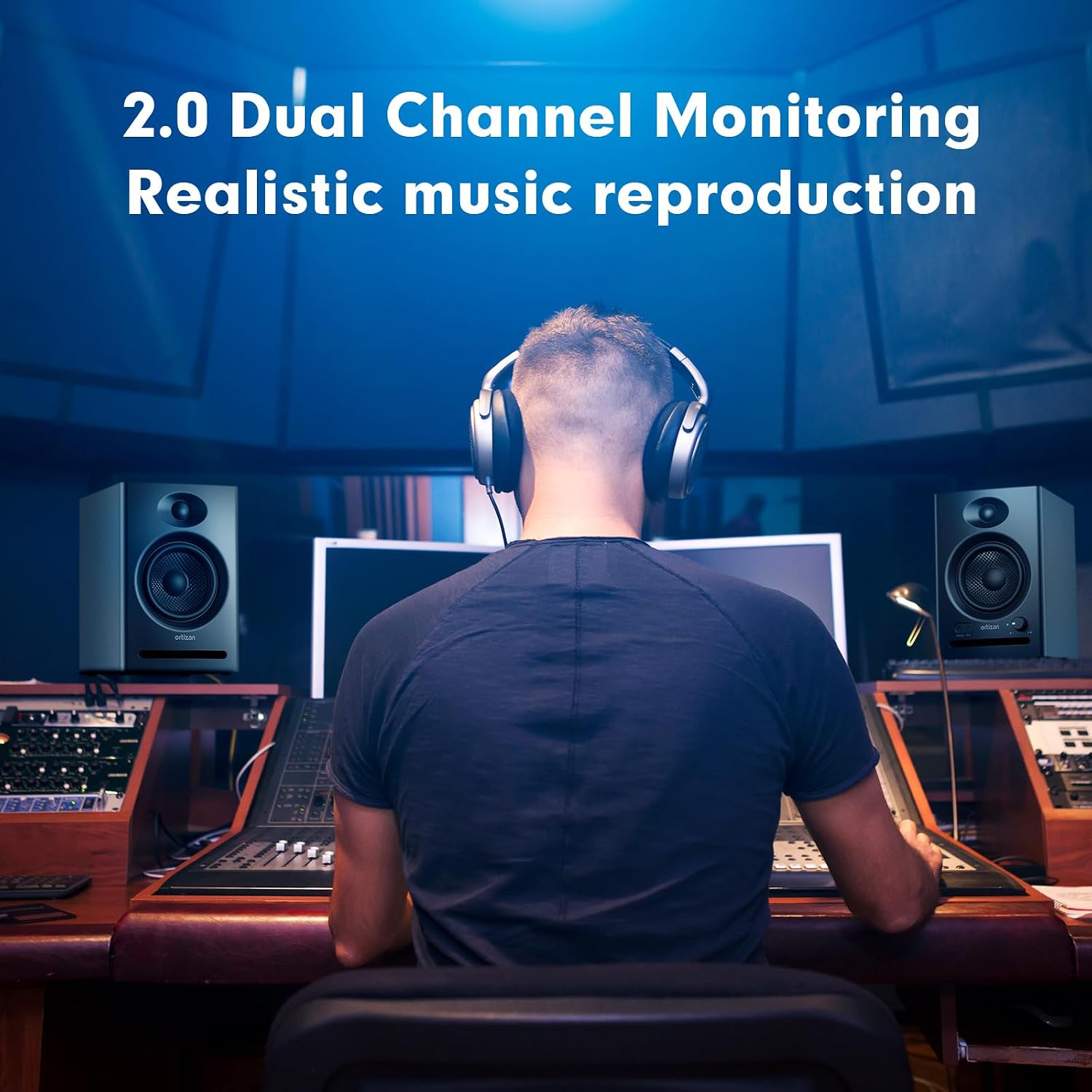 Thumbnail 5 de Ortizan C7 Powered Studio Monitors, Bluetooth 5.3, 3.5-Inch Woofer