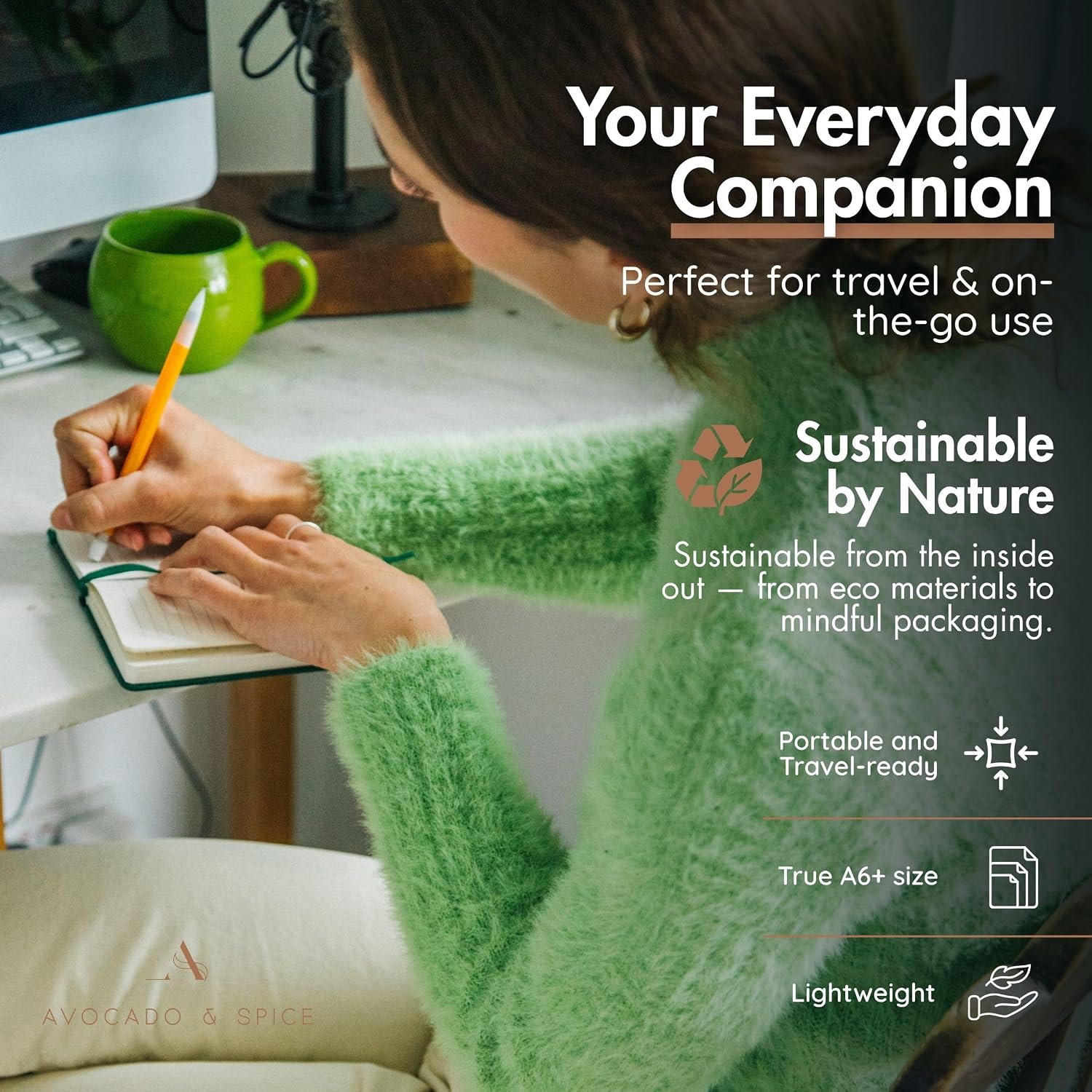 Thumbnail 5 de Small Notebook A6 by Avocado and Spice® — Gift-Ready Pocket Journal in Faux Leather