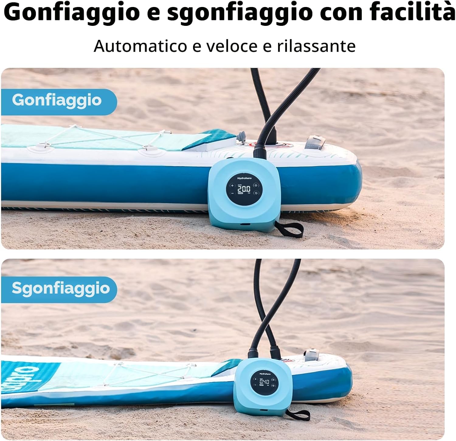 Detalle 1 de Hydrohero Pompa elettrica SUP 20 PSI