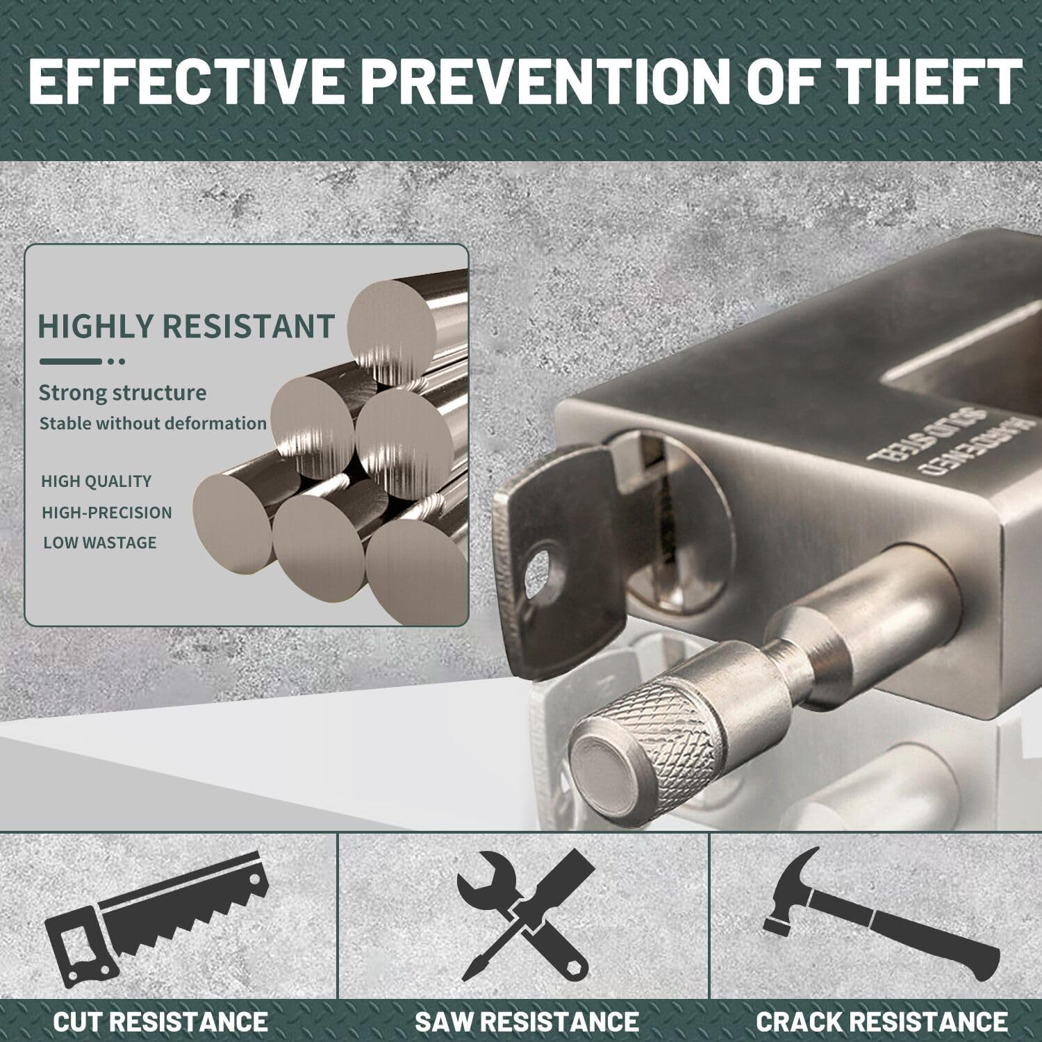 Thumbnail 3 de CDC DIGI 1701-1CDC5: Super Heavy Duty 94mm Padlock for 20'/40' Container Garages