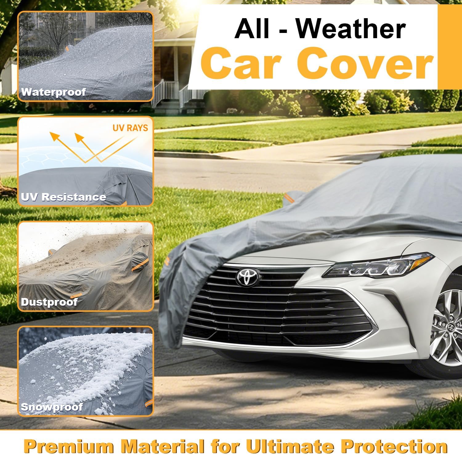 Thumbnail 6 de GUNHYI 16-Layer All-Weather Car Cover for Sedans (Universal Fit)