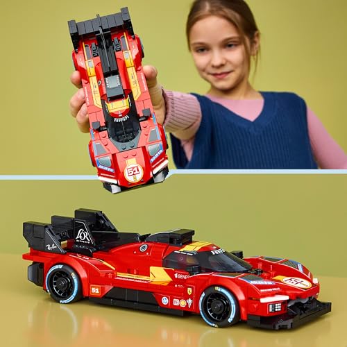 Detalle de LEGO Speed Champions Ferrari 499P 77261 – Auto da esposizione STEM con Minifigure, regalo per giovani appassionati di motorsport