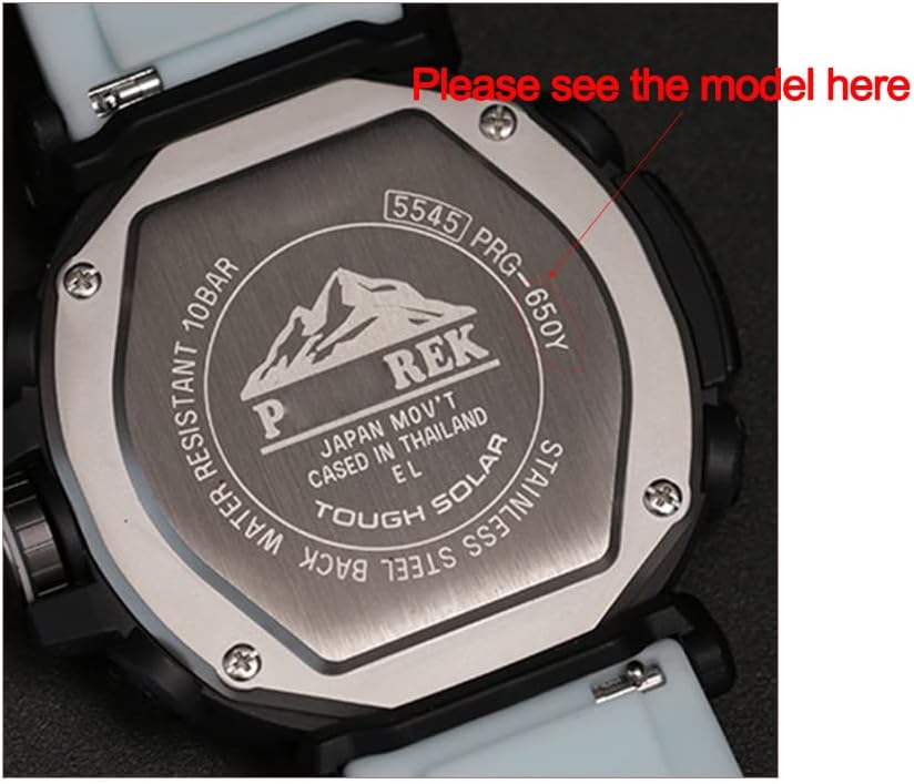 Detalle de 24 mm Silikon Schnellverschluss-Uhrenband kompatibel mit Casio PRG-650Y / PRG-600 / PRW6600 – Ersatzarmband