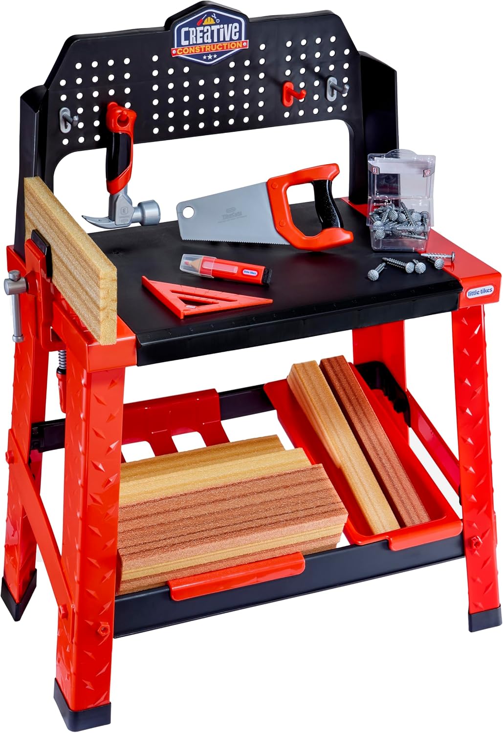 Detalle de Little Tikes 643910 Creative Construction Workbench – warsztat z piankowymi deskami