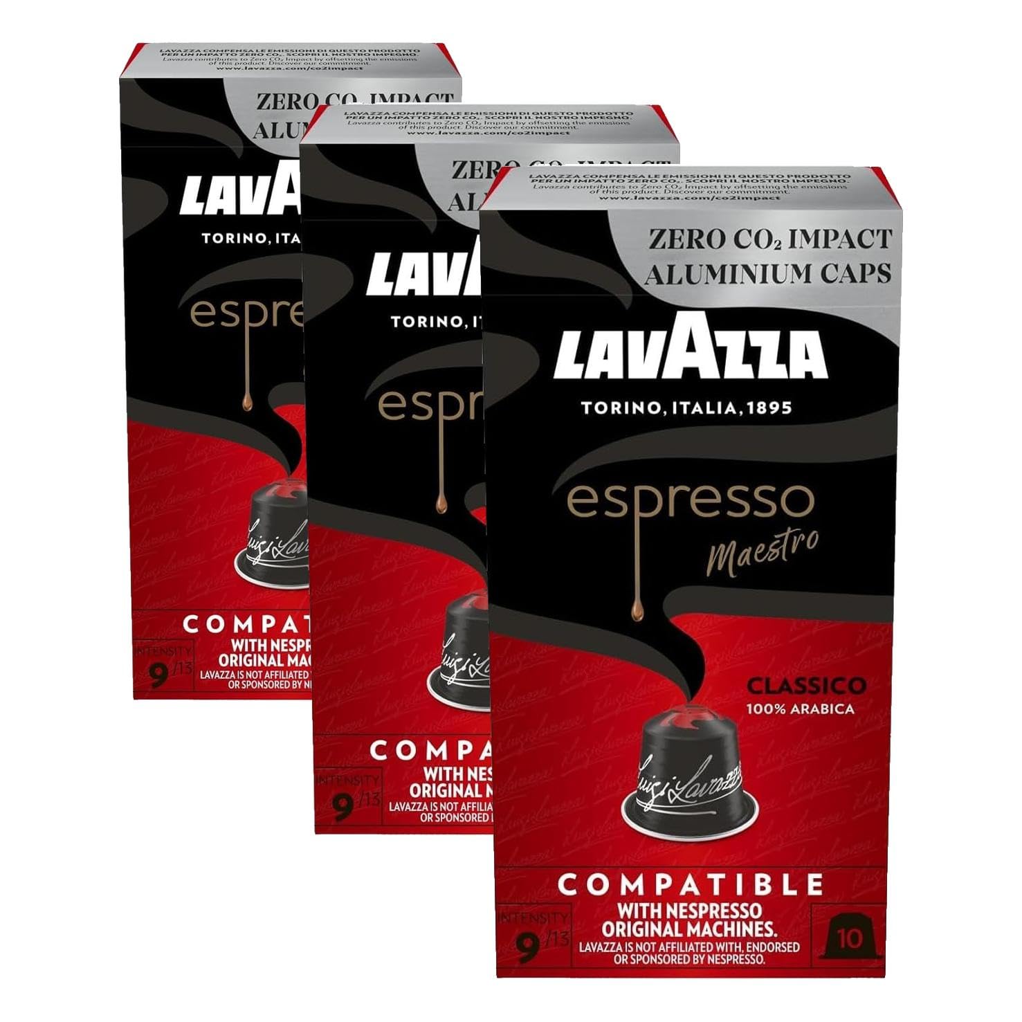 Detalle de Lavazza Espresso Maestro Classico – medium roast, 30 Aluminiumkapseln (kompatibel mit Nespresso*)