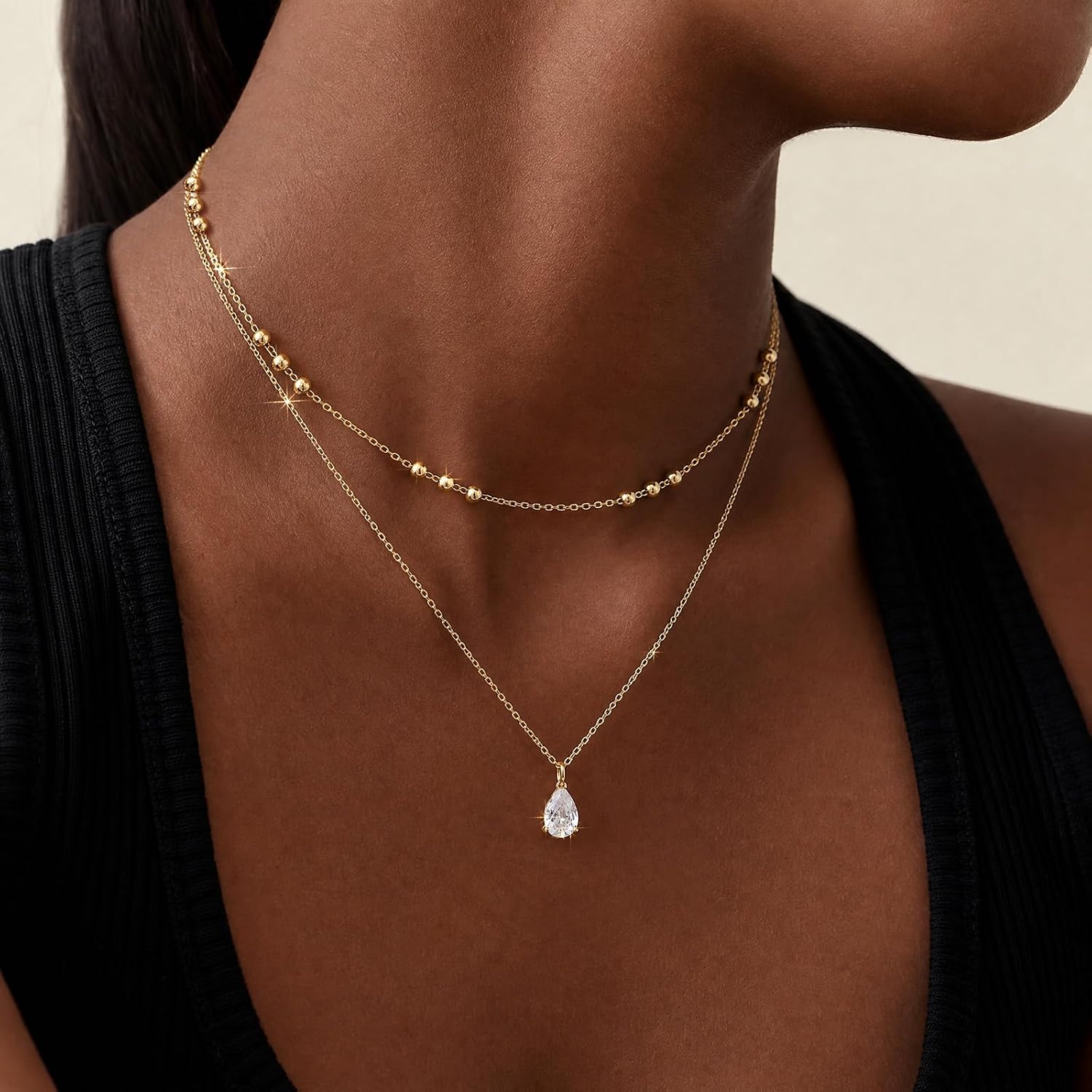 Thumbnail 6 de Sylune Layered Necklace with Cubic Zirconia