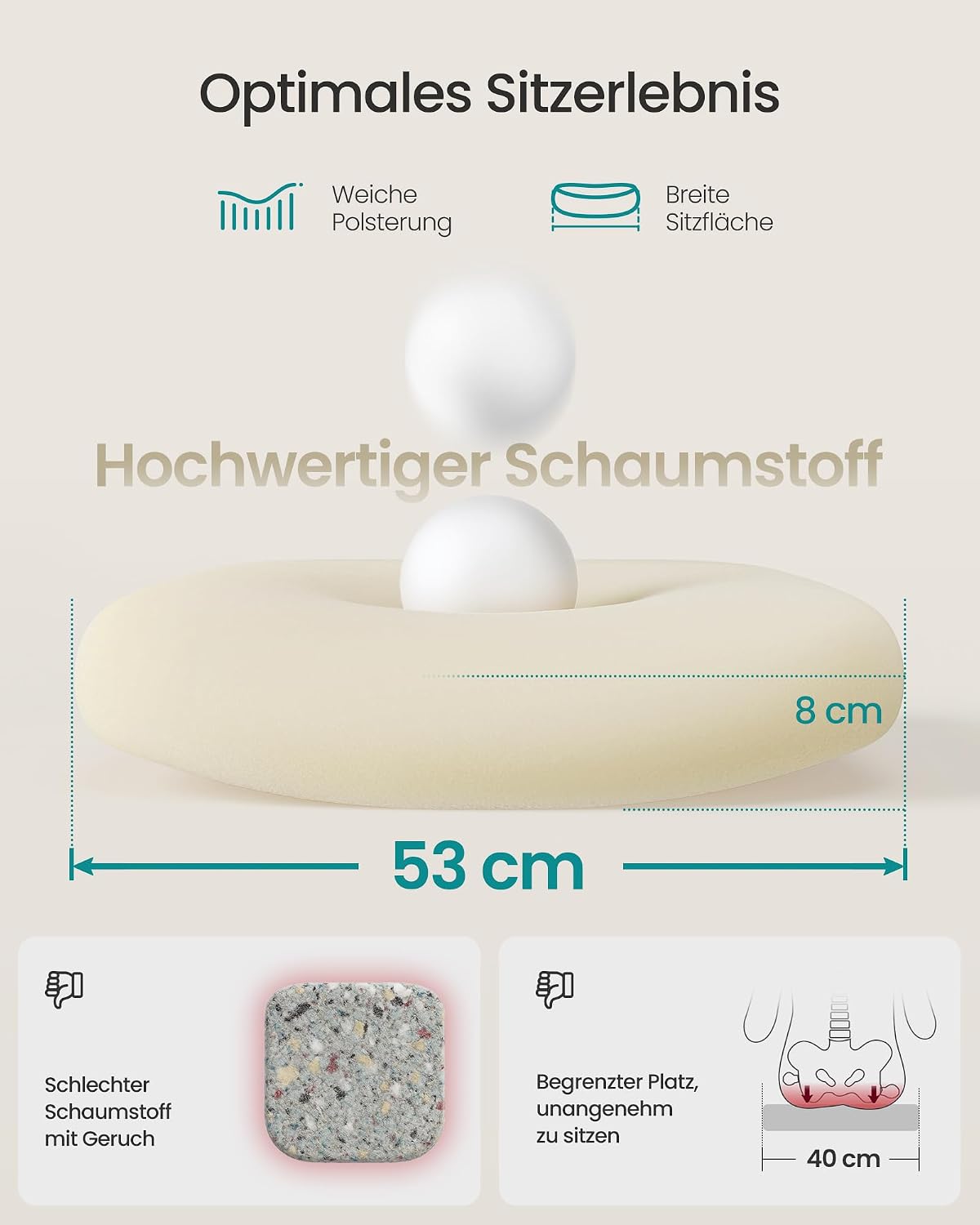 Thumbnail 4 de SONGMICS OBN047G01 ergonomischer Bürostuhl 53 cm