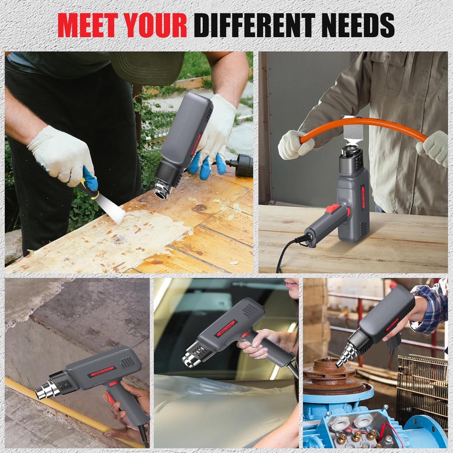 Thumbnail 4 de JOJOrec 2000W Variable Temperature Heat Gun with 6 Accessories and Dual Air Flow Settings