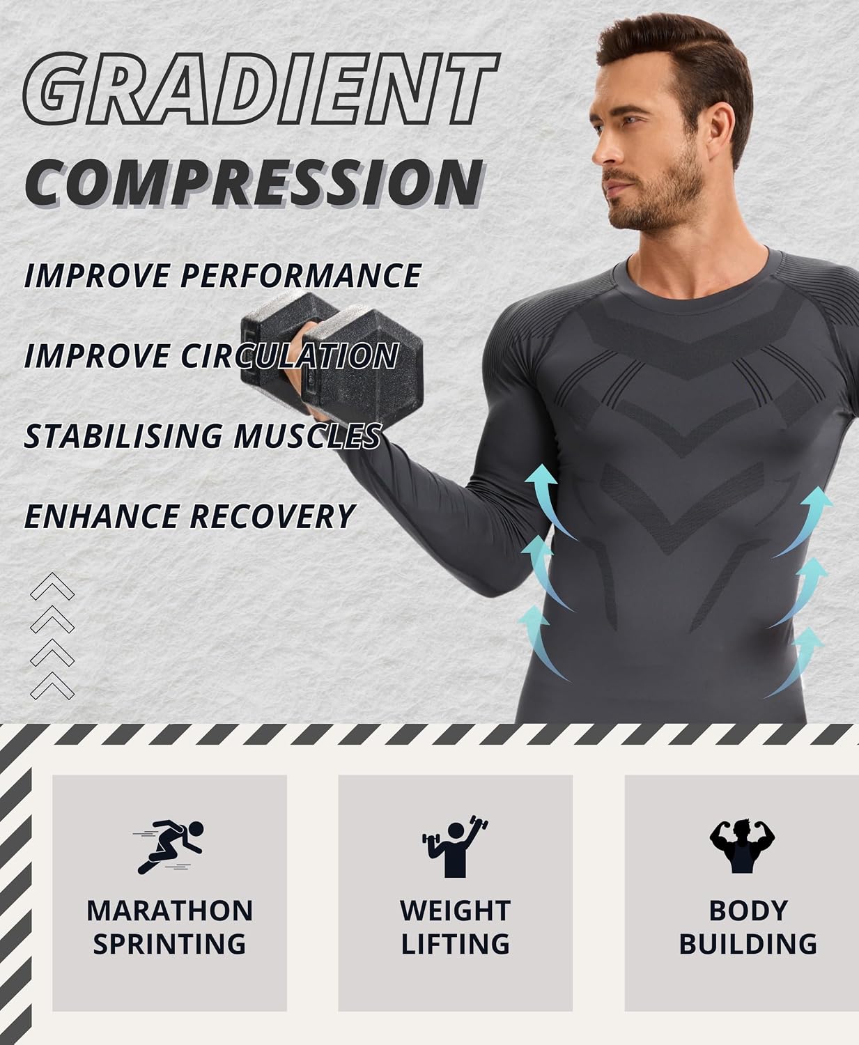 Detalle de AMZSPORT maglia compressione termica uomo