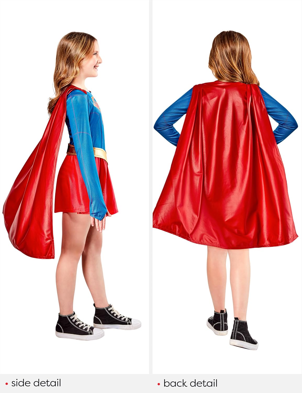 Detalle 2 de Rubies Girl's Supergirl TV Show Costume, Large 12–14, Removable Cape