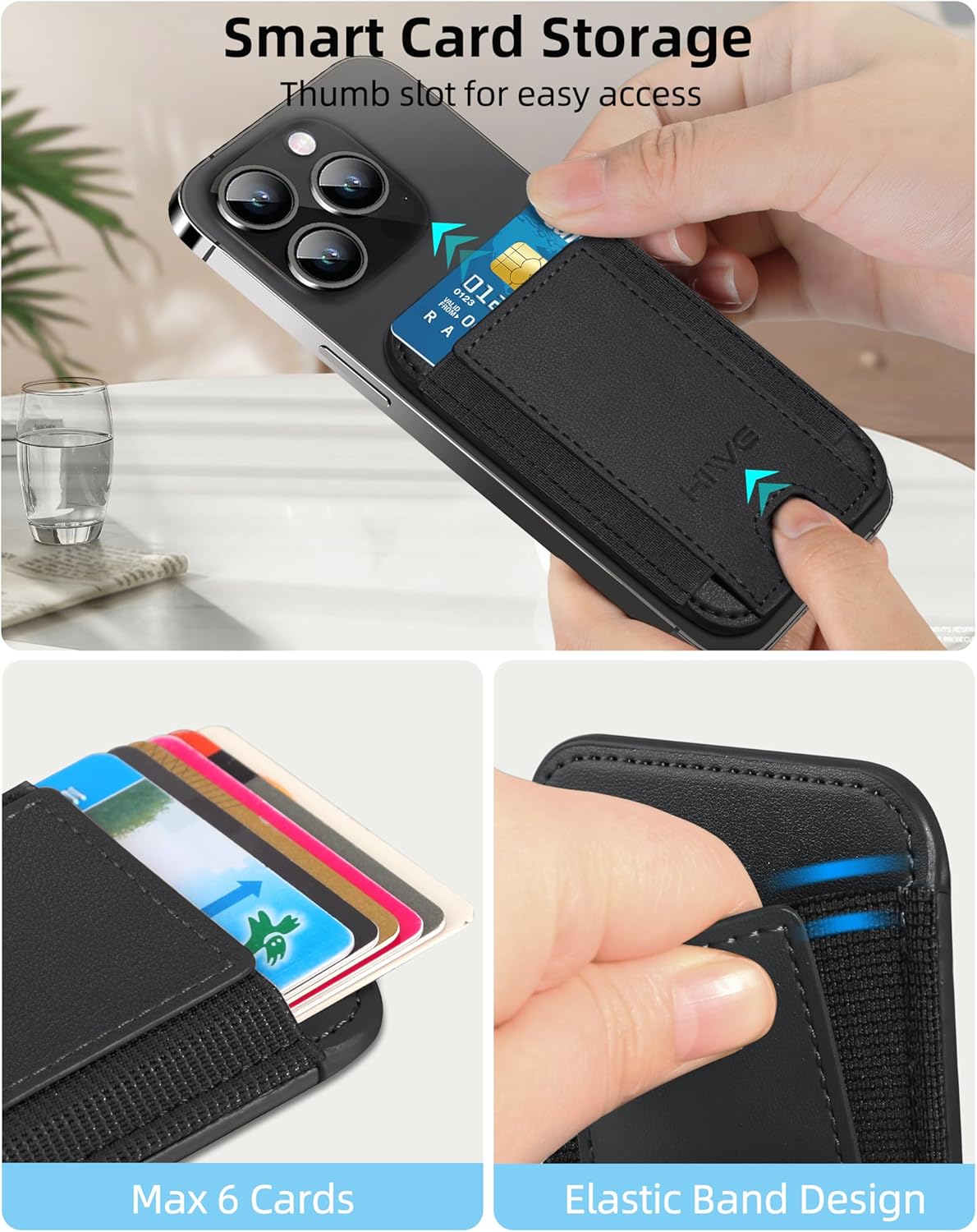 Thumbnail 5 de MagSafe Wallet for iPhone 17 16 15 14 13 12 – 7 Cards, Vegan Leather, Slim RFID